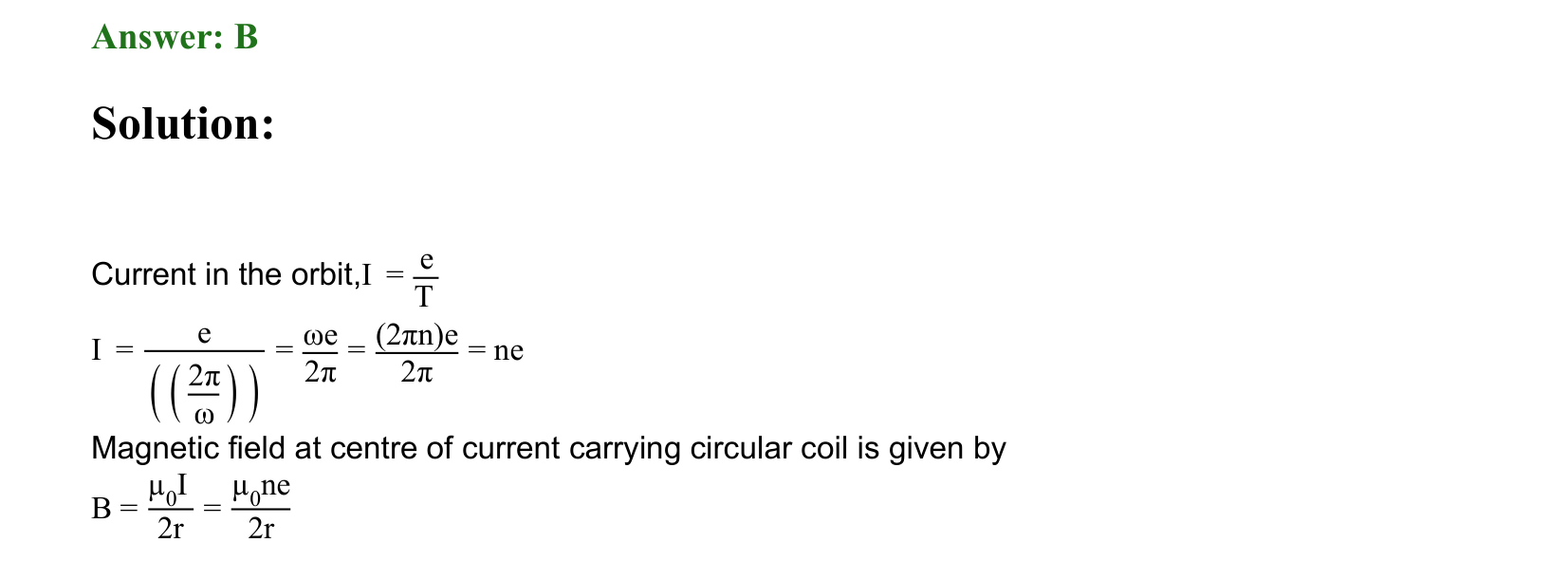 Moving Charges and Magnetism solution 36