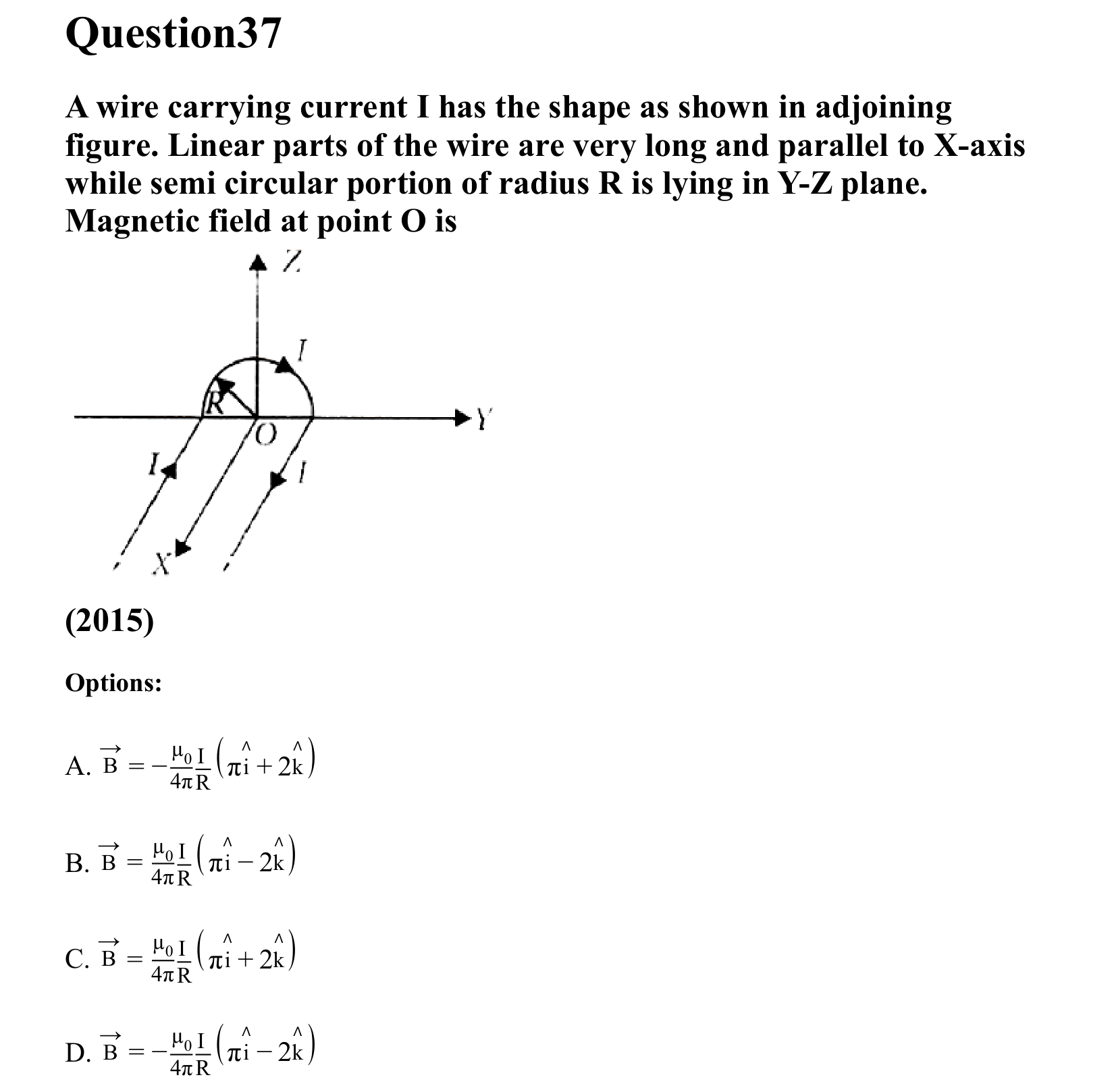 Moving Charges and Magnetism question 37