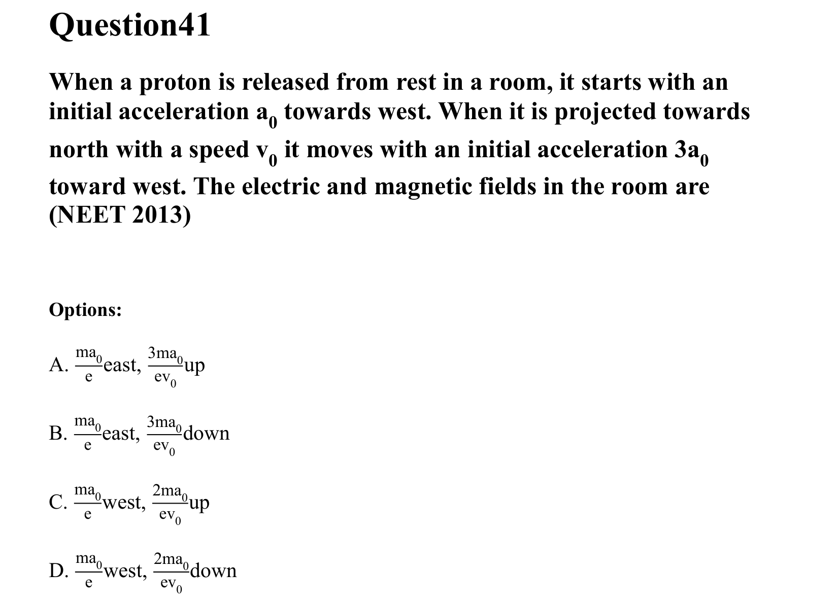 Moving Charges and Magnetism question 41