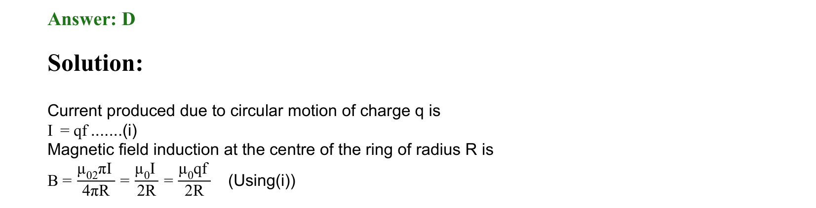 Moving Charges and Magnetism solution 53