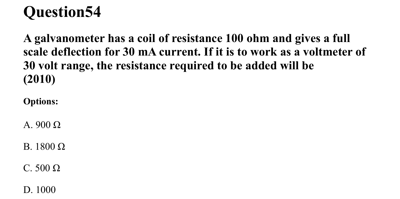 Moving Charges and Magnetism question 54
