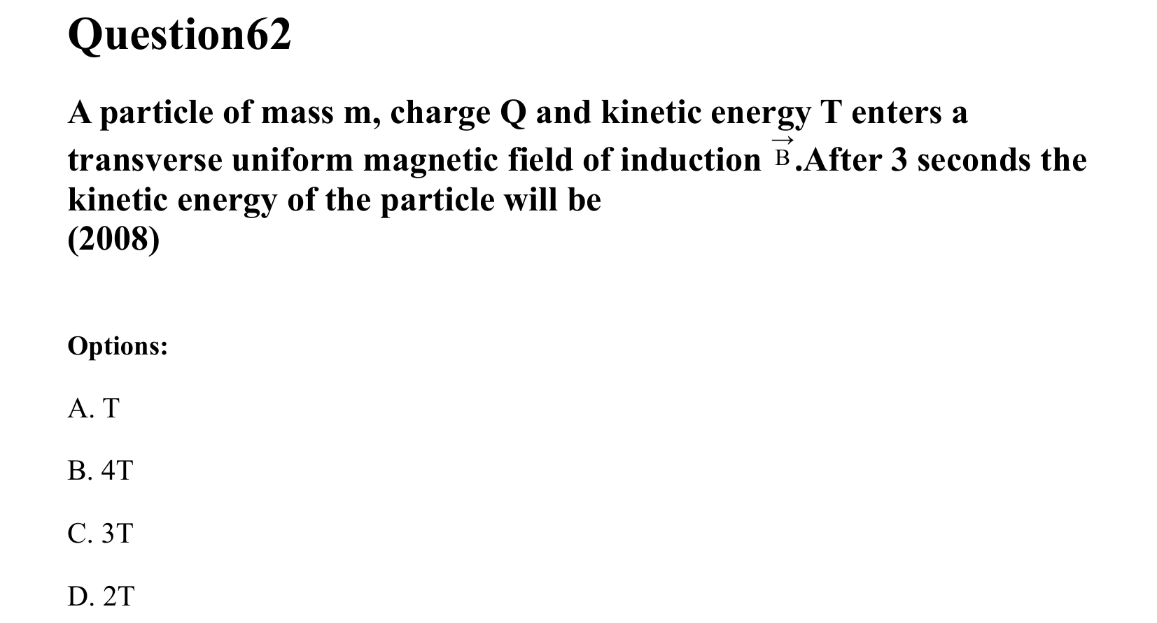 Moving Charges and Magnetism question 62