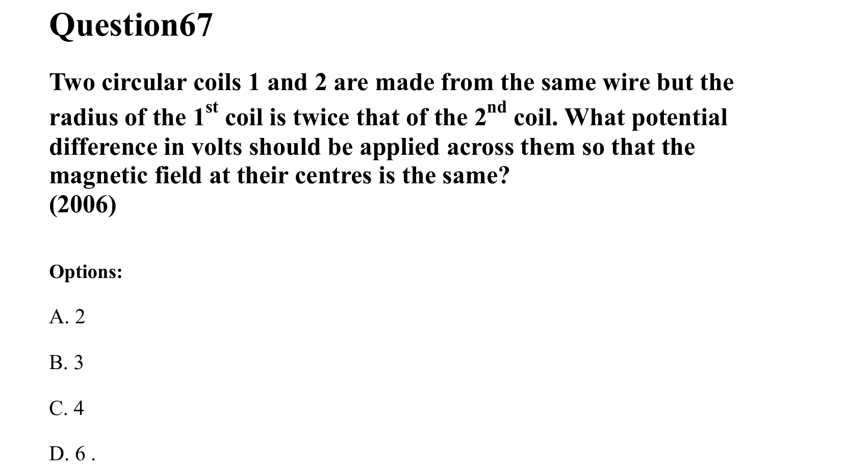 Moving Charges and Magnetism question 67
