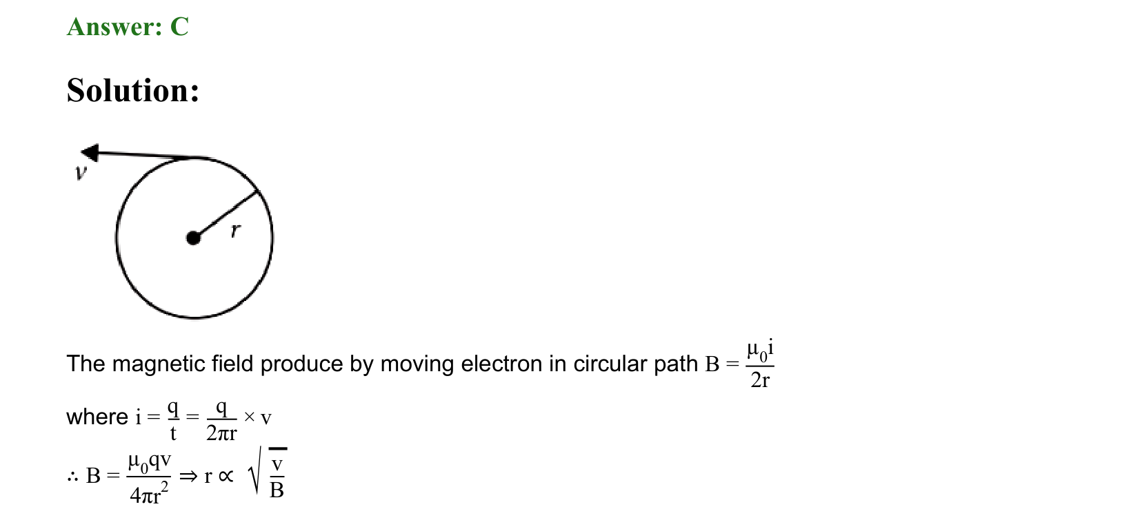 Moving Charges and Magnetism solution 69