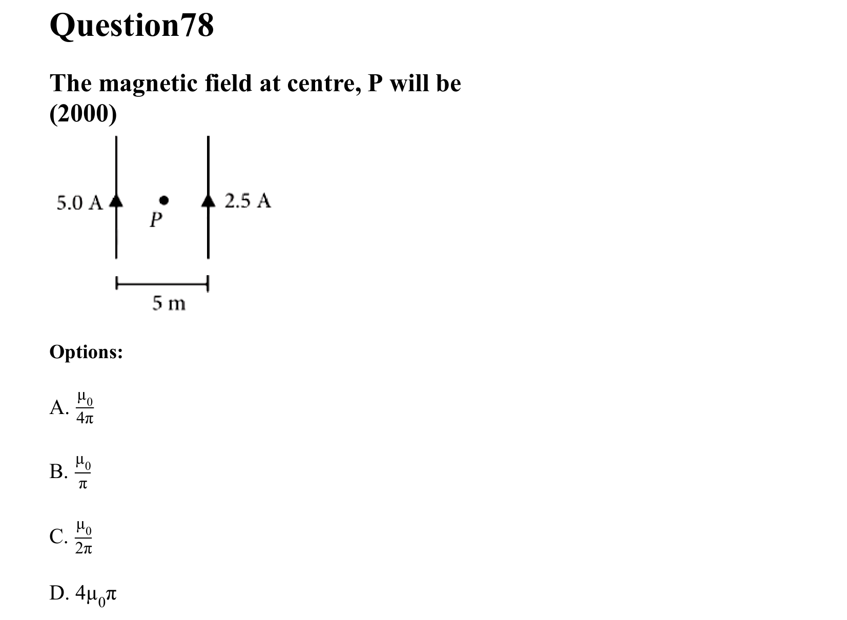 Moving Charges and Magnetism question 78