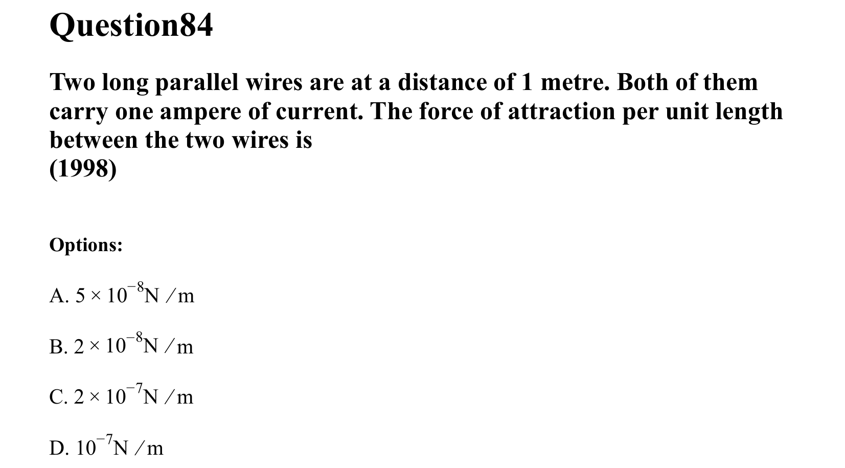 Moving Charges and Magnetism question 84