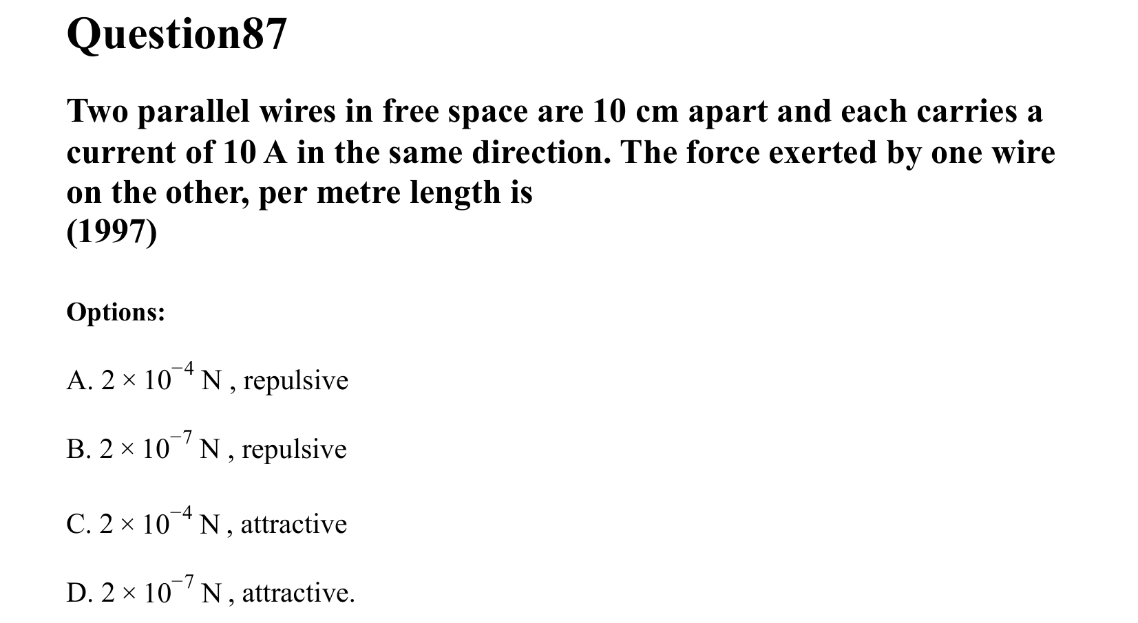 Moving Charges and Magnetism question 87