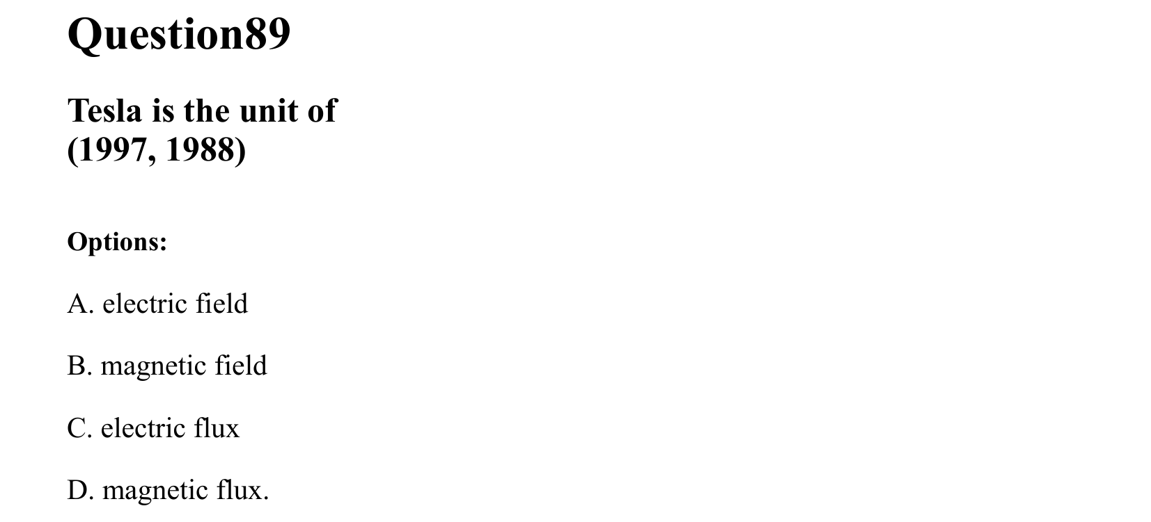 Moving Charges and Magnetism question 89