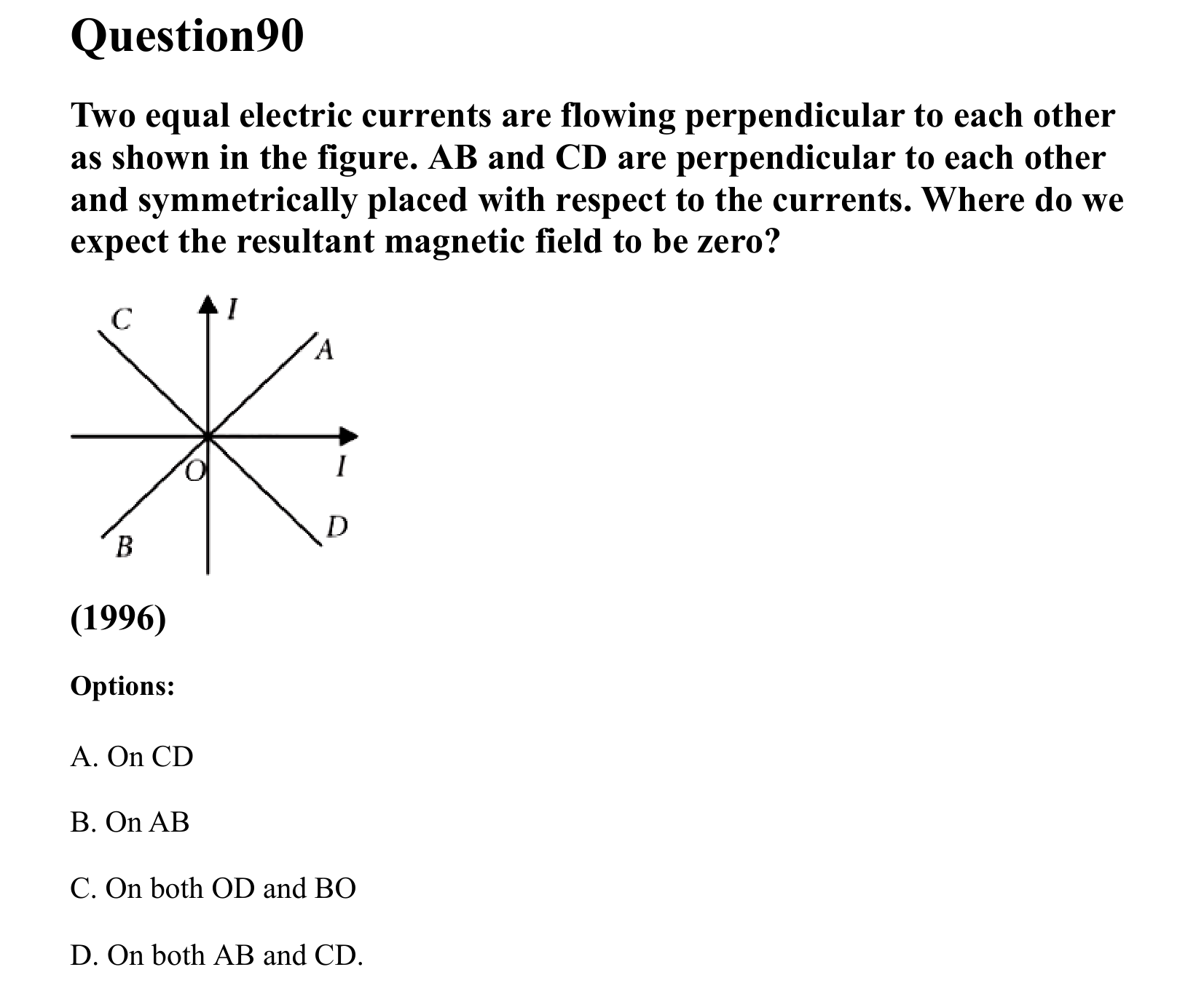 Moving Charges and Magnetism question 90
