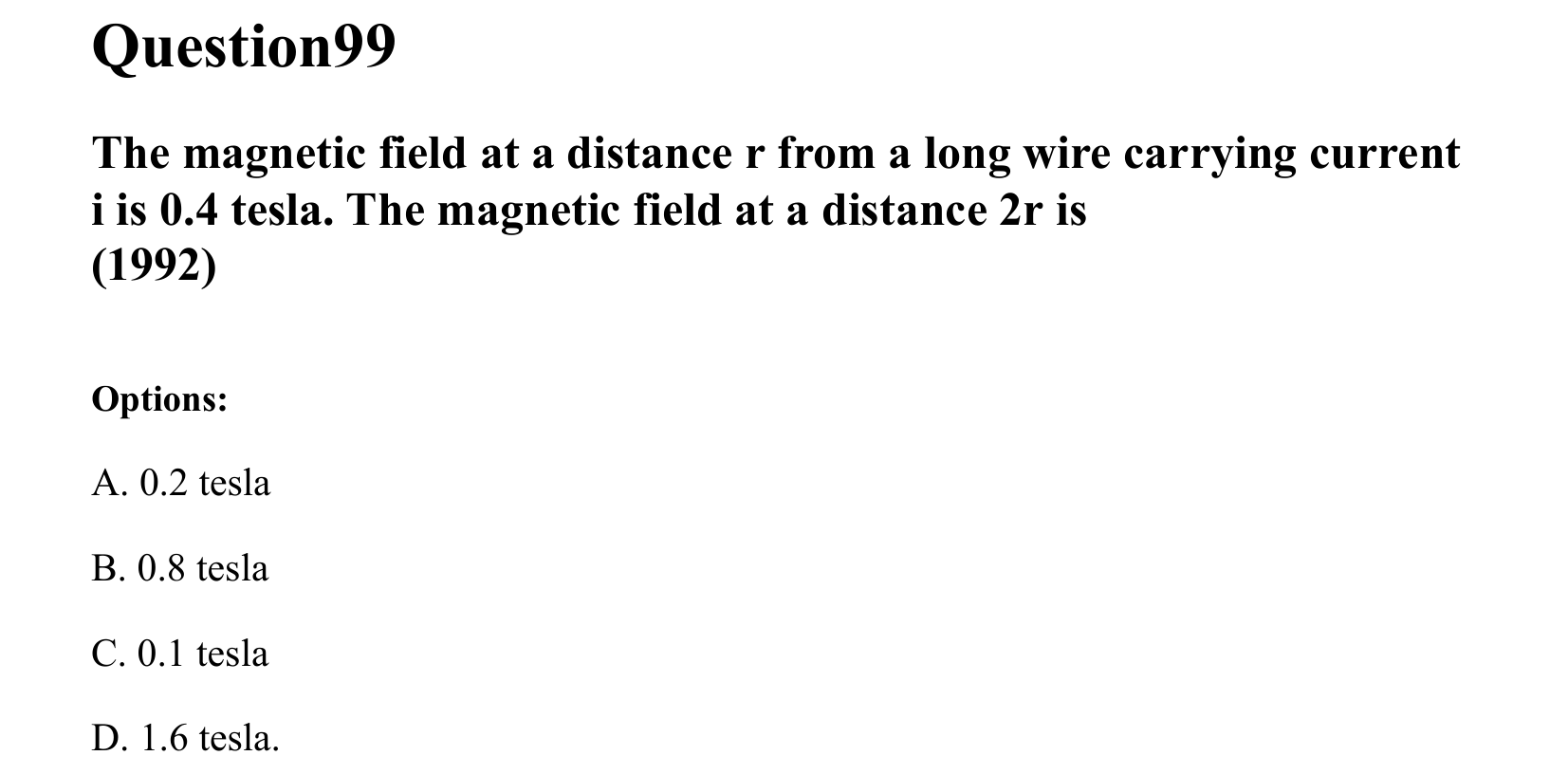 Moving Charges and Magnetism question 99