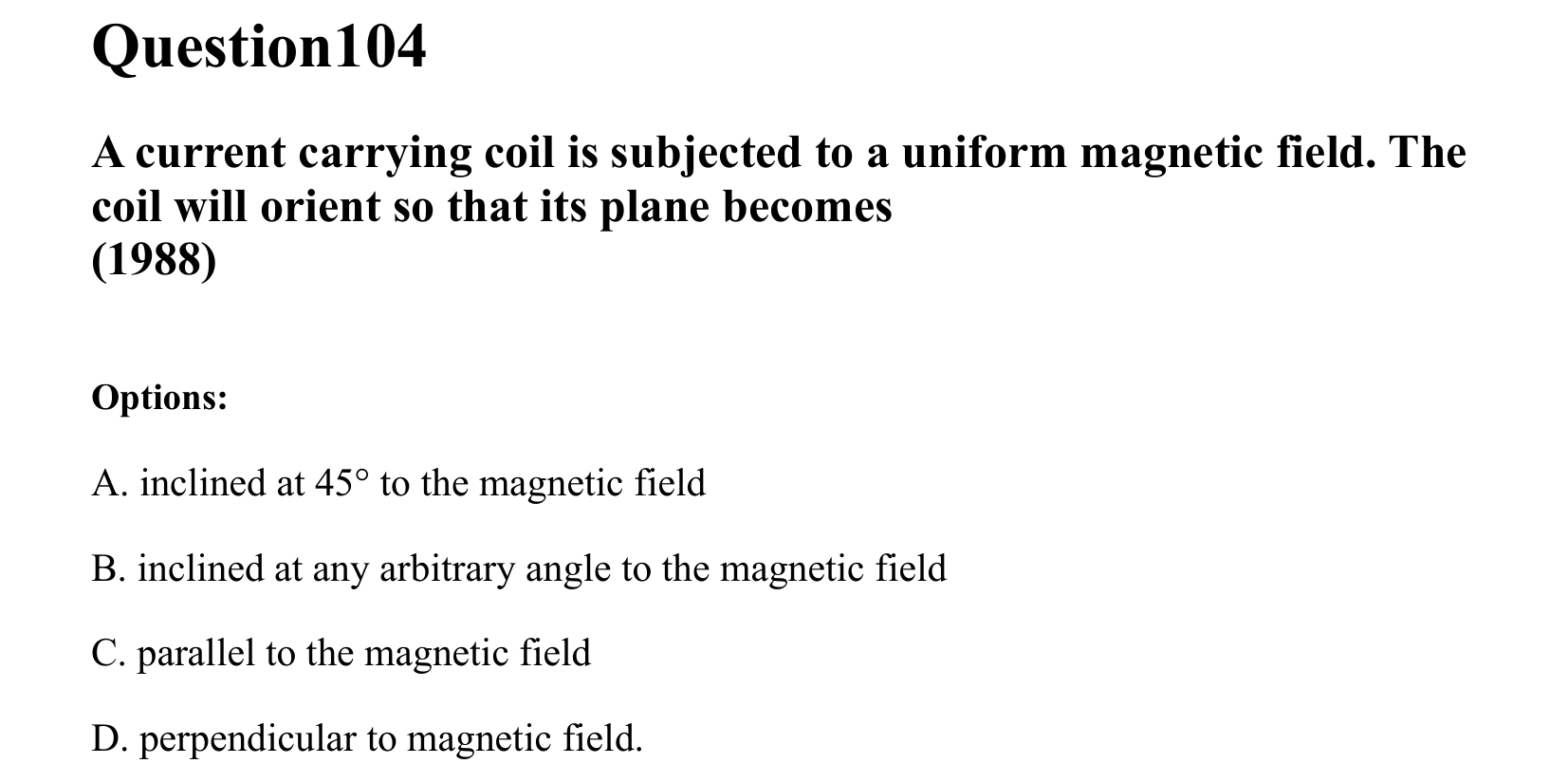 Moving Charges and Magnetism question 104