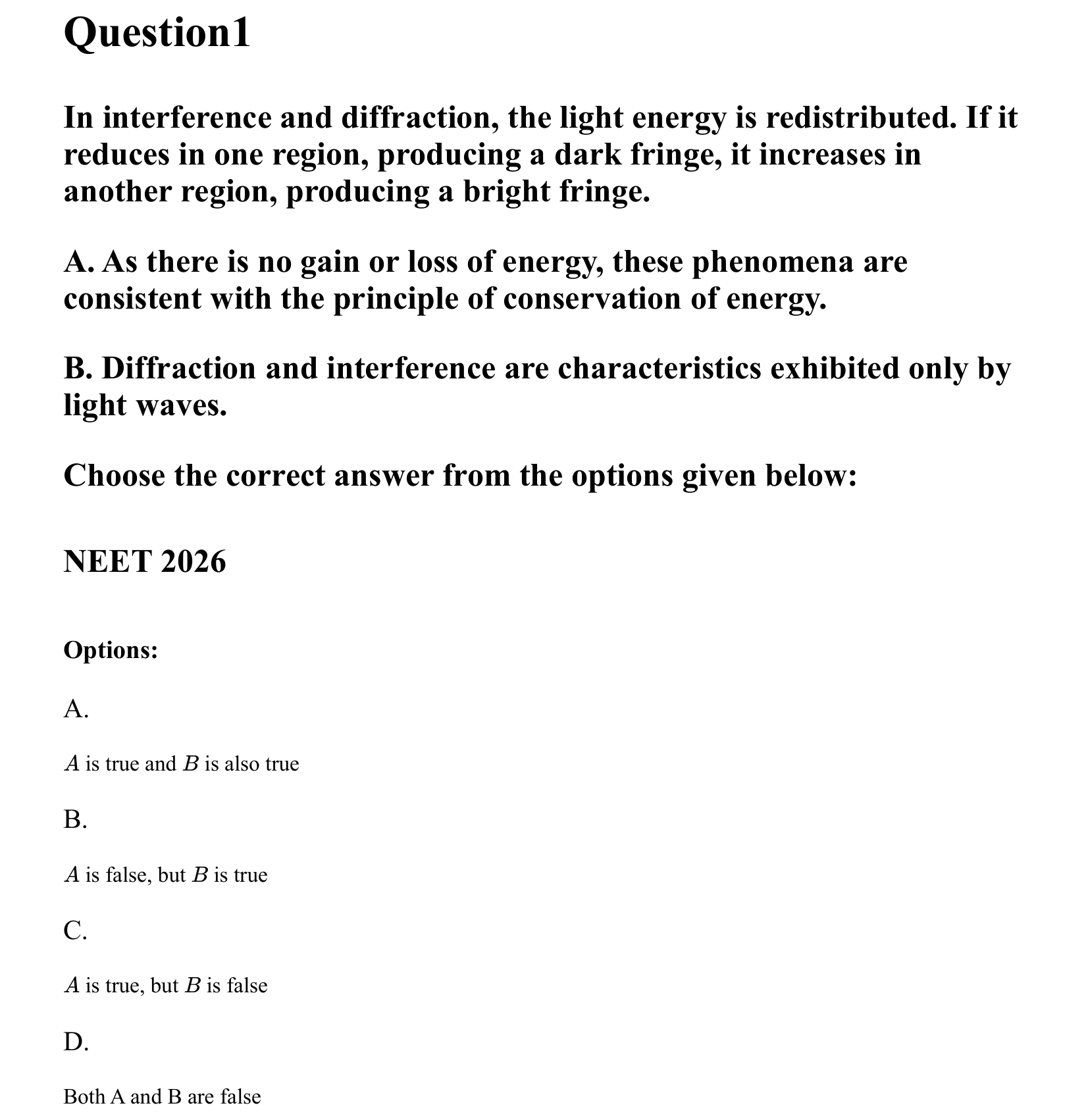 Ray Optics and Wave Optics question 1