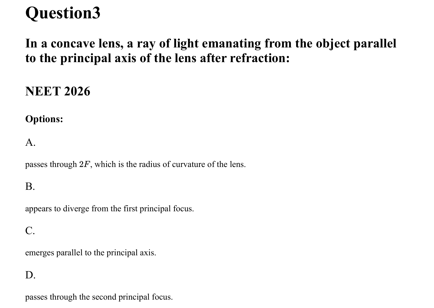 Ray Optics and Wave Optics question 3