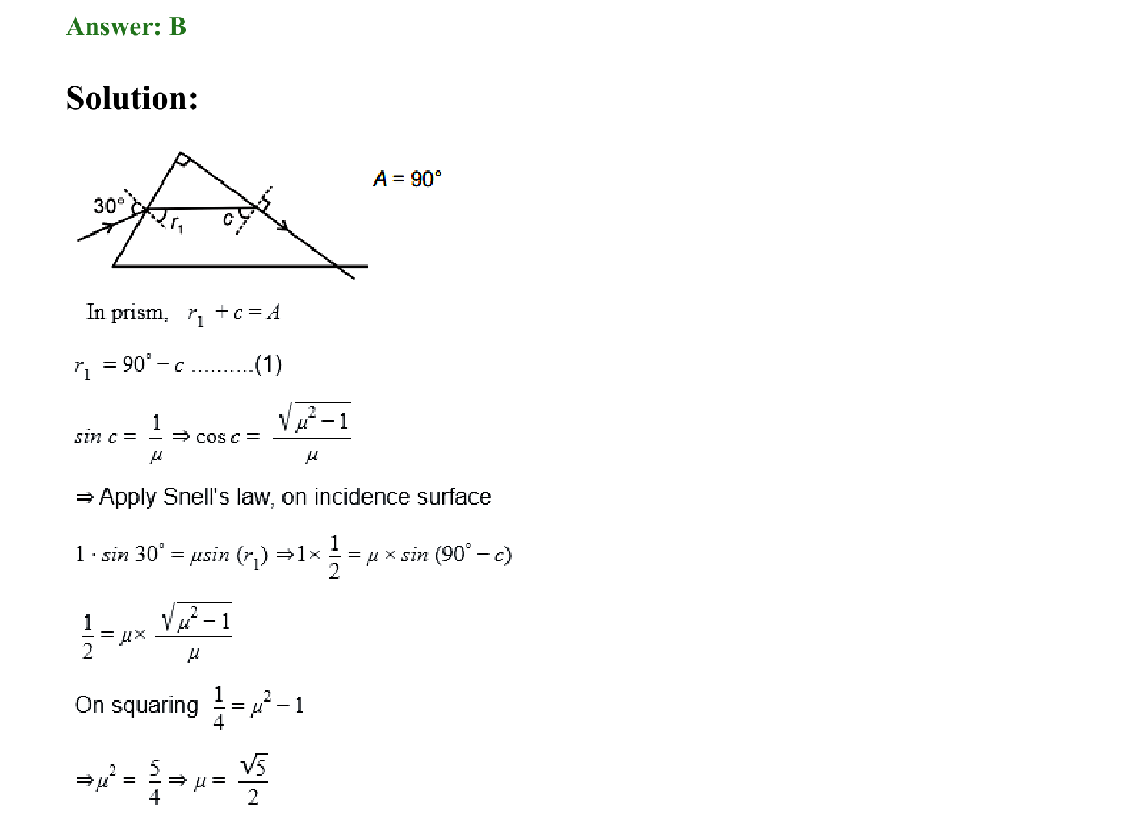 Ray Optics and Wave Optics solution 14