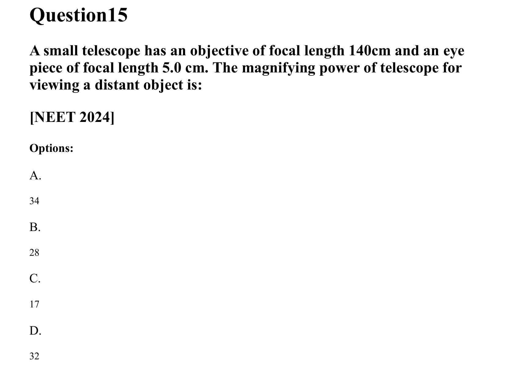 Ray Optics and Wave Optics question 15