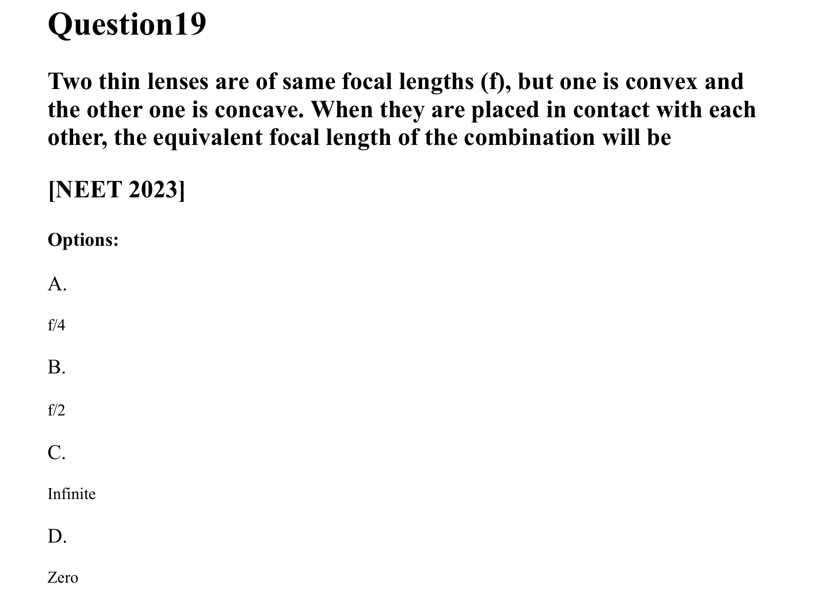Ray Optics and Wave Optics question 19