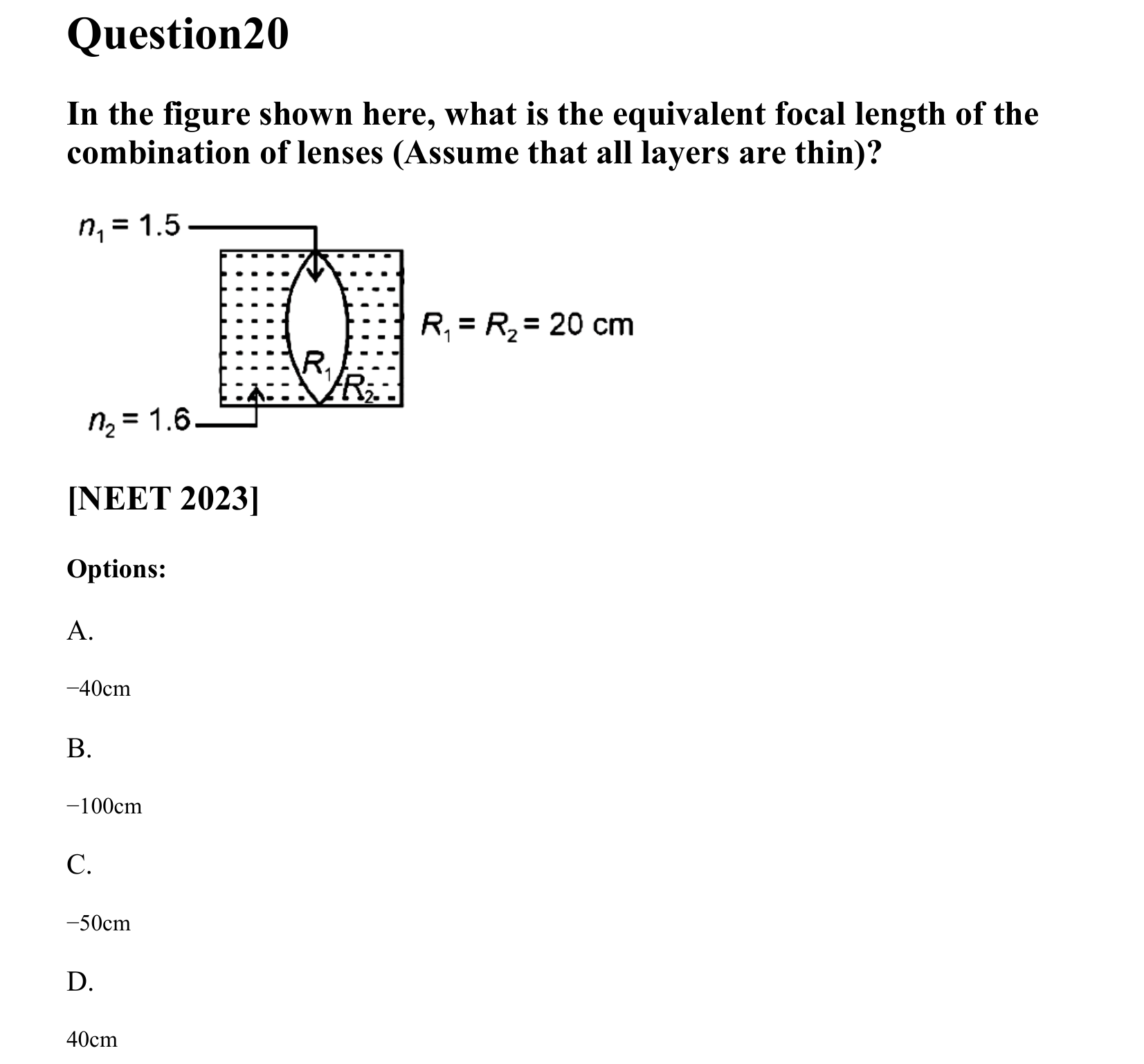 Ray Optics and Wave Optics question 20