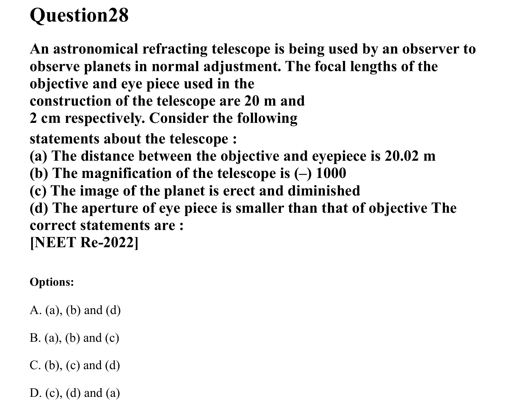 Ray Optics and Wave Optics question 28