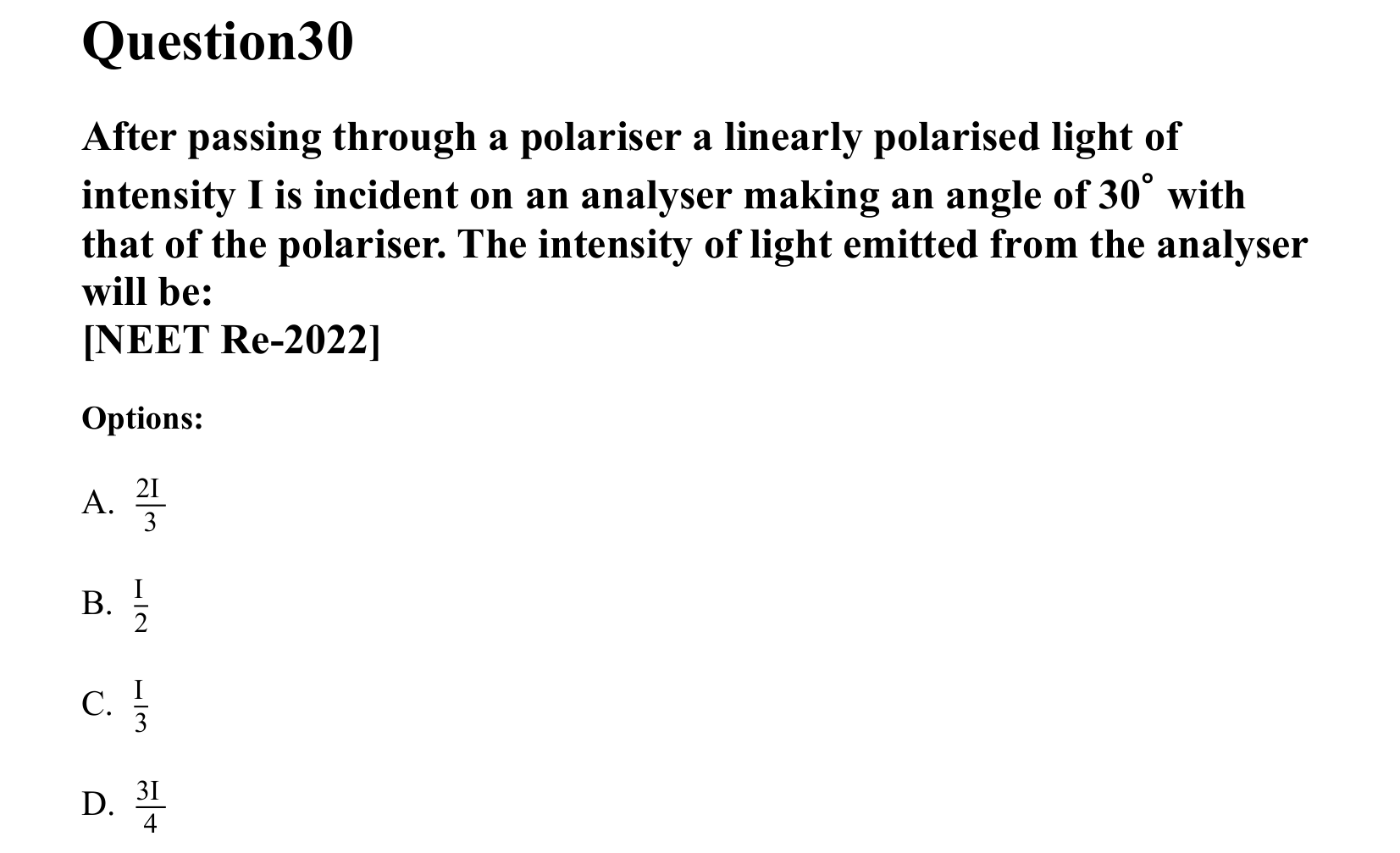 Ray Optics and Wave Optics question 30