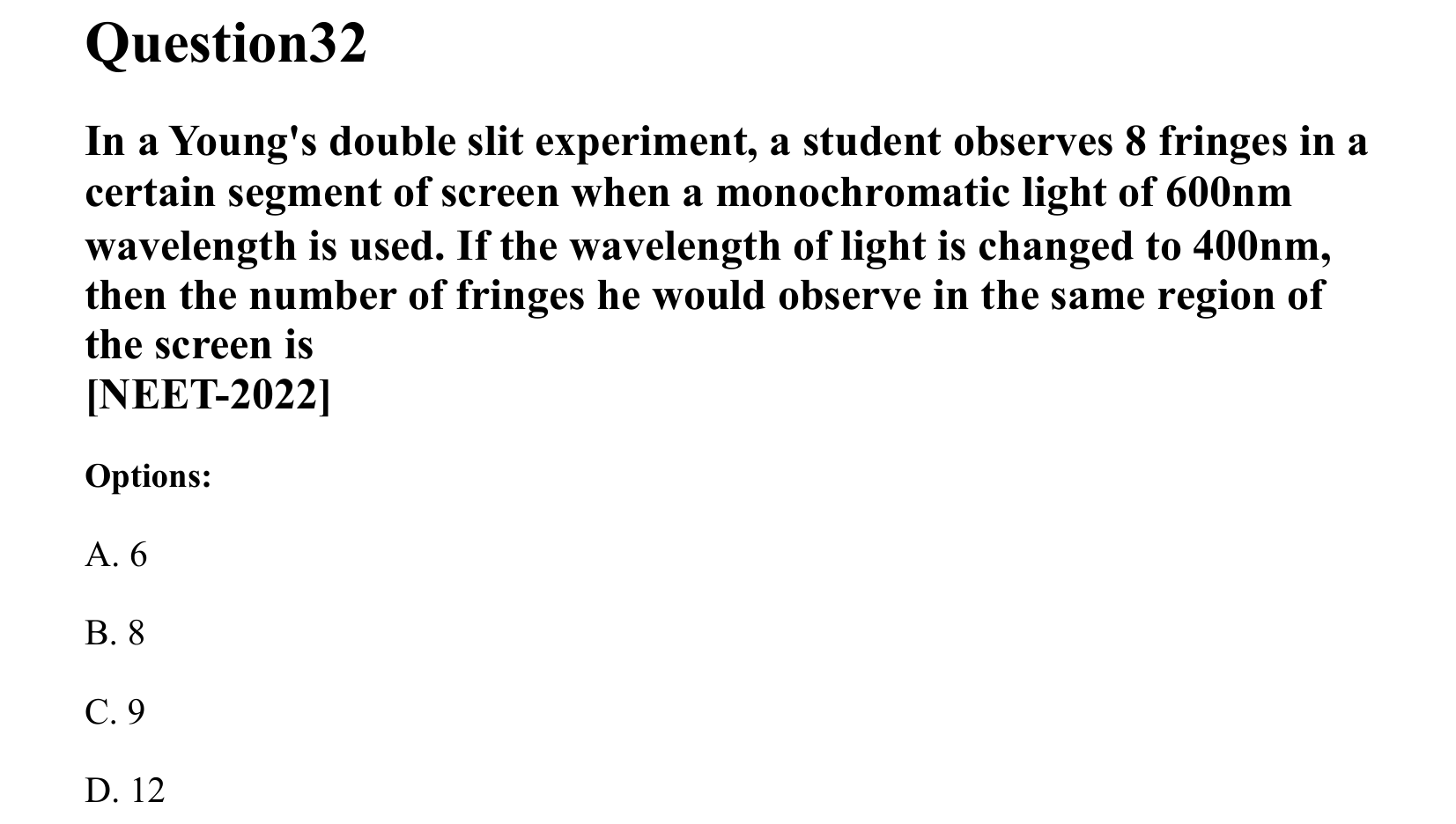 Ray Optics and Wave Optics question 32