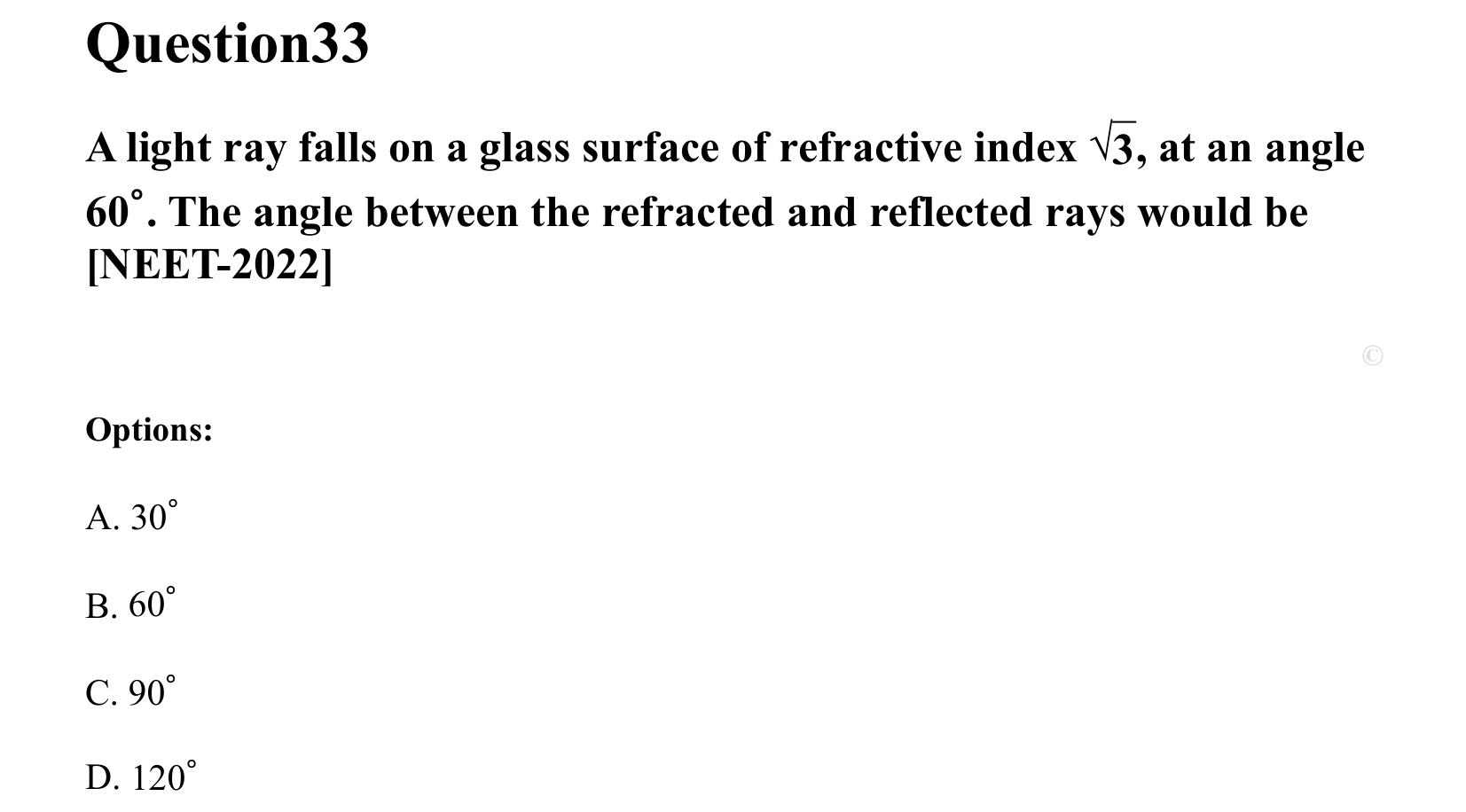 Ray Optics and Wave Optics question 33