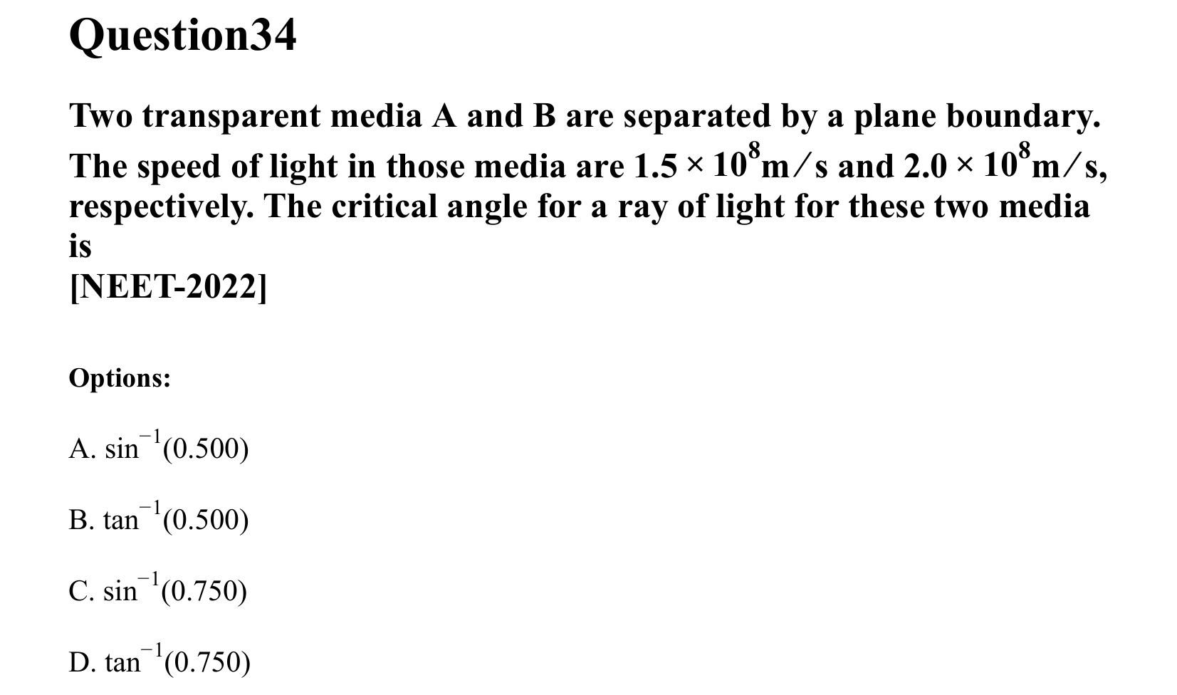 Ray Optics and Wave Optics question 34