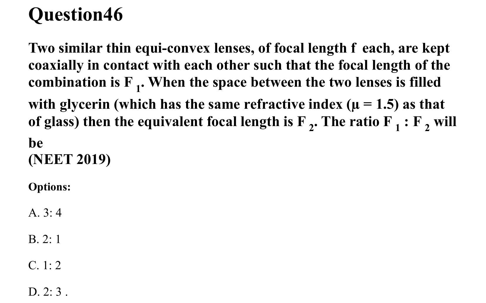 Ray Optics and Wave Optics question 46