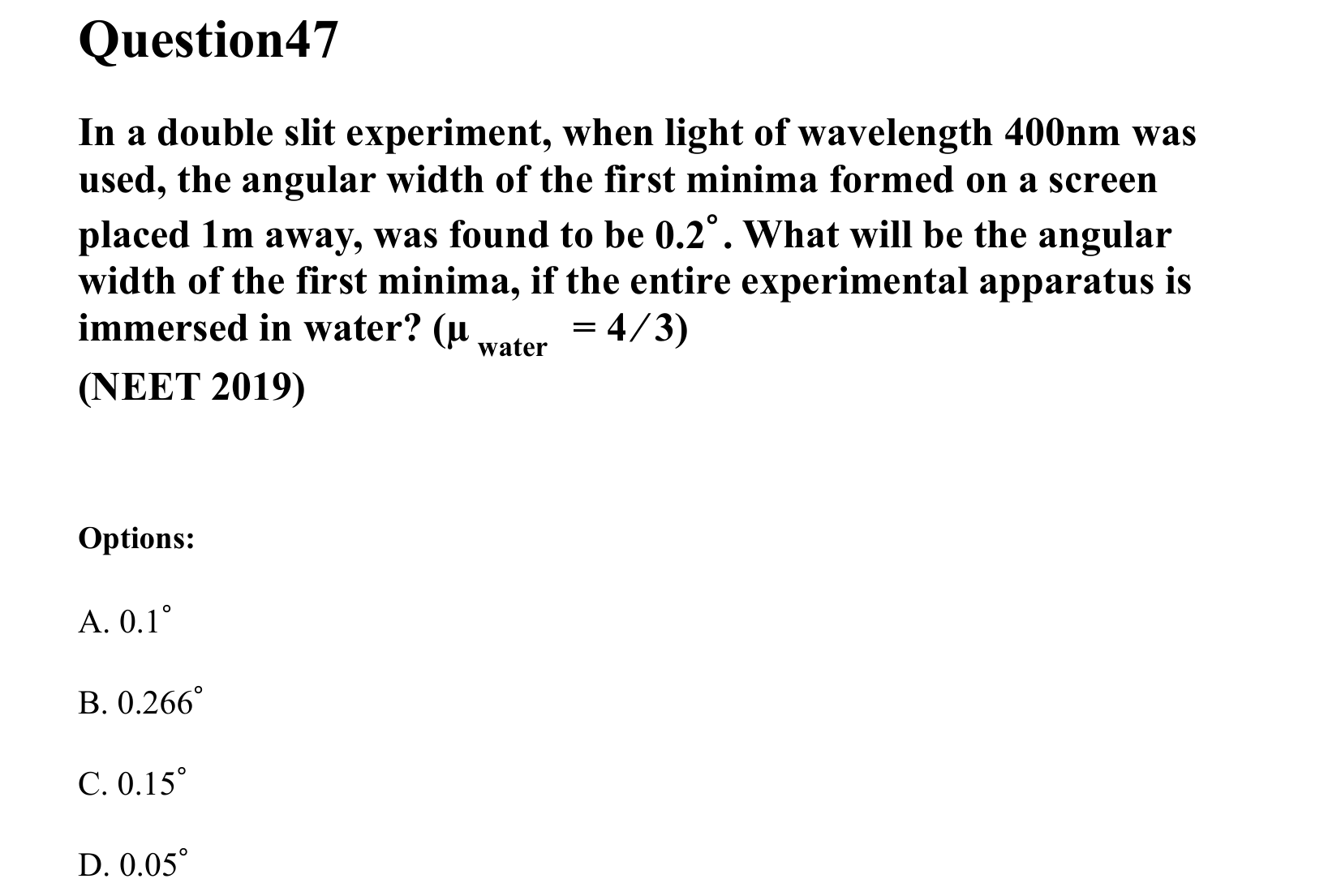 Ray Optics and Wave Optics question 47