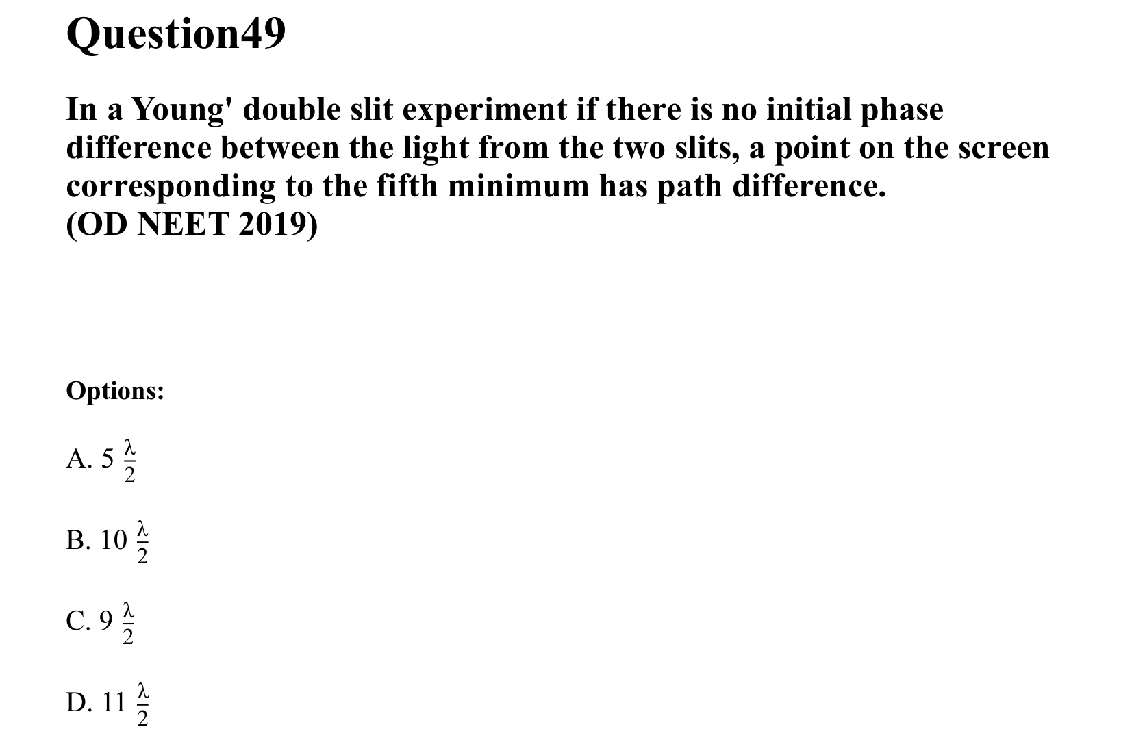 Ray Optics and Wave Optics question 49