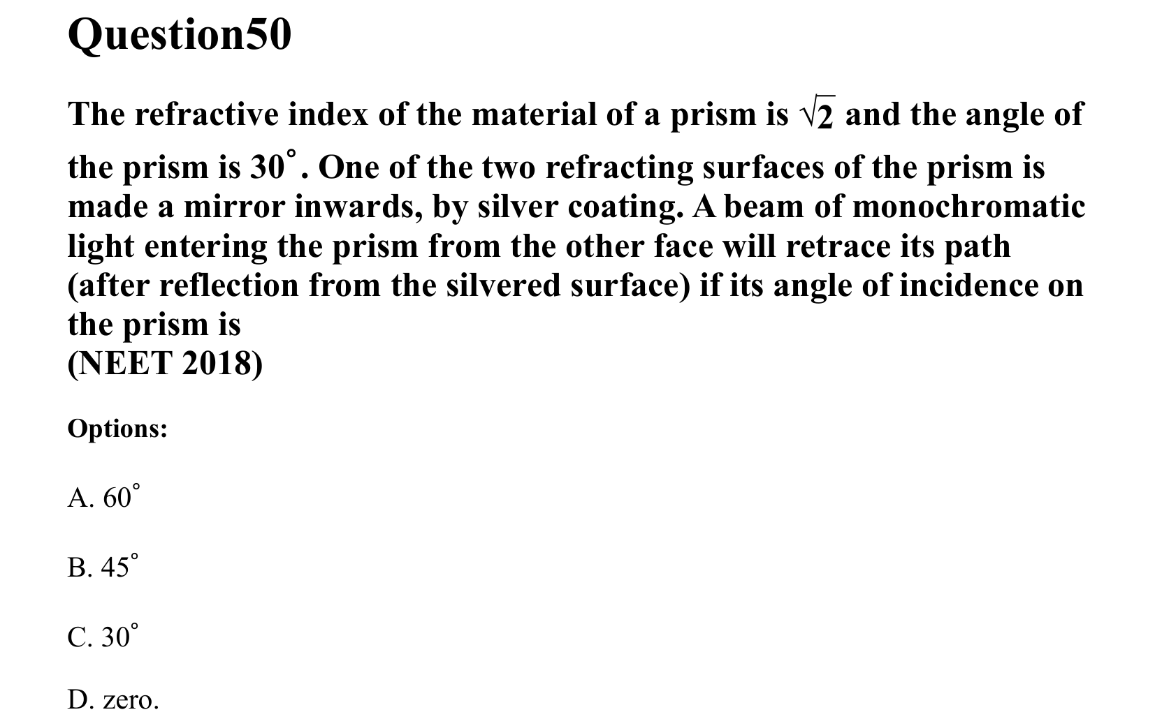 Ray Optics and Wave Optics question 50