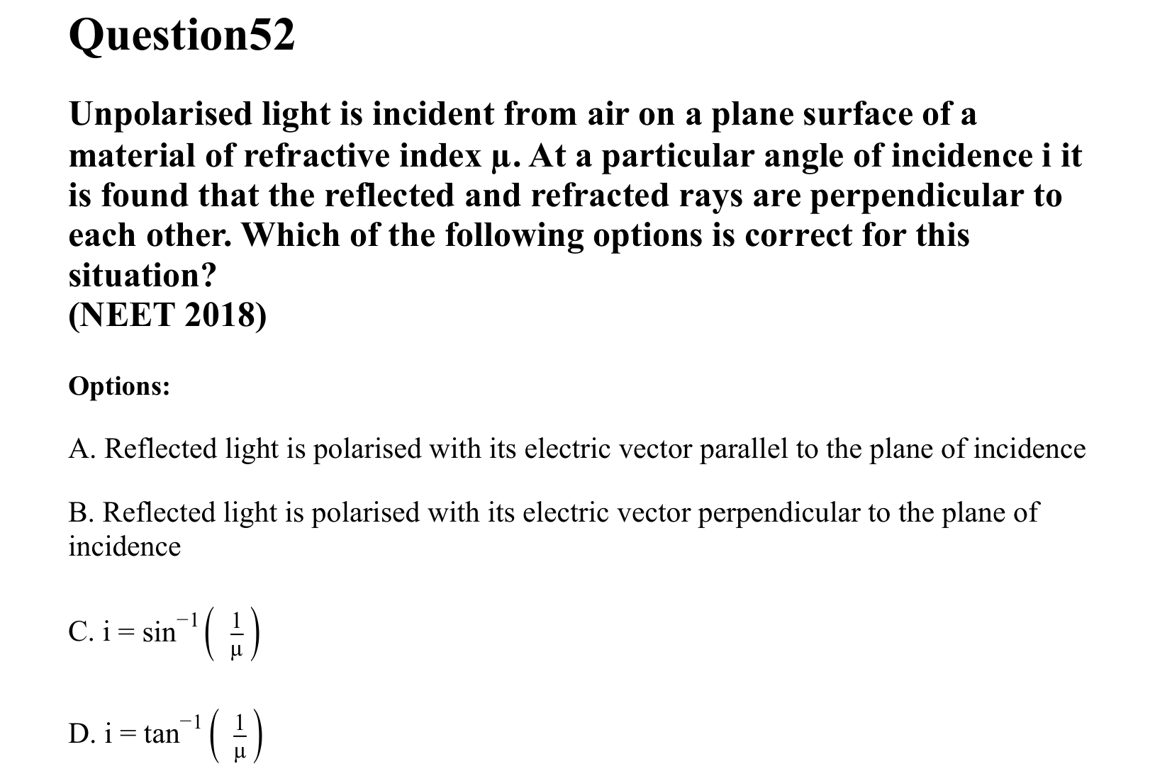 Ray Optics and Wave Optics question 52
