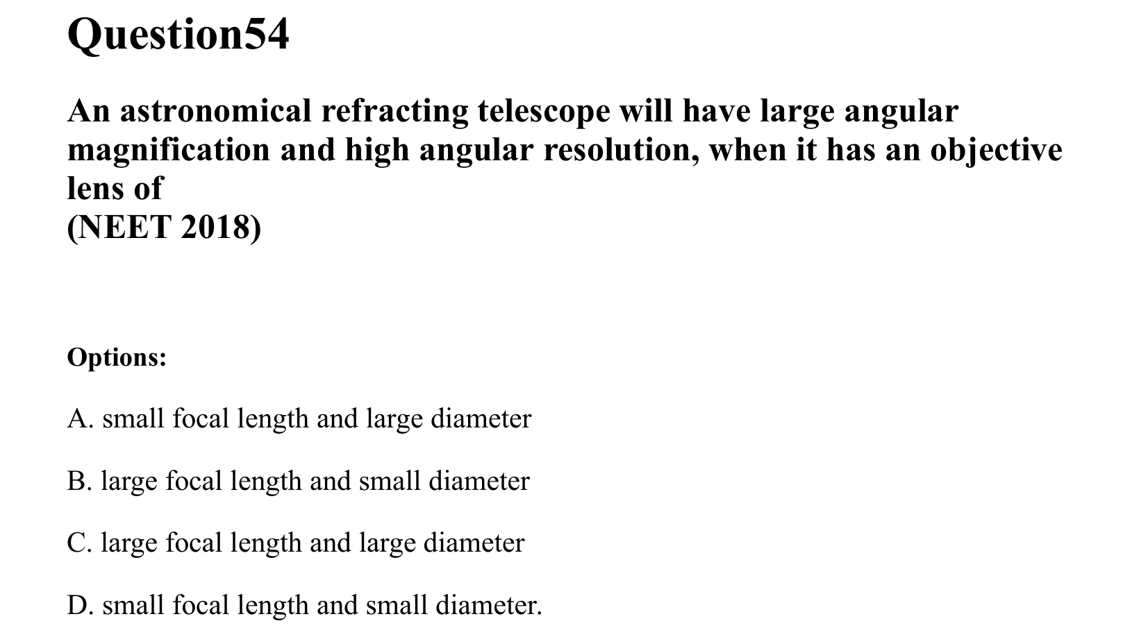 Ray Optics and Wave Optics question 54