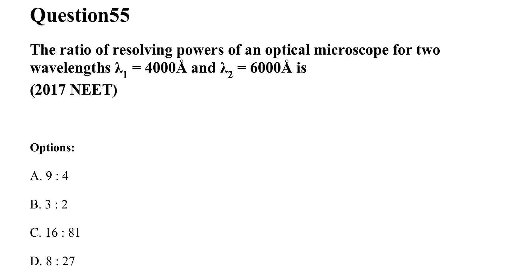 Ray Optics and Wave Optics question 55