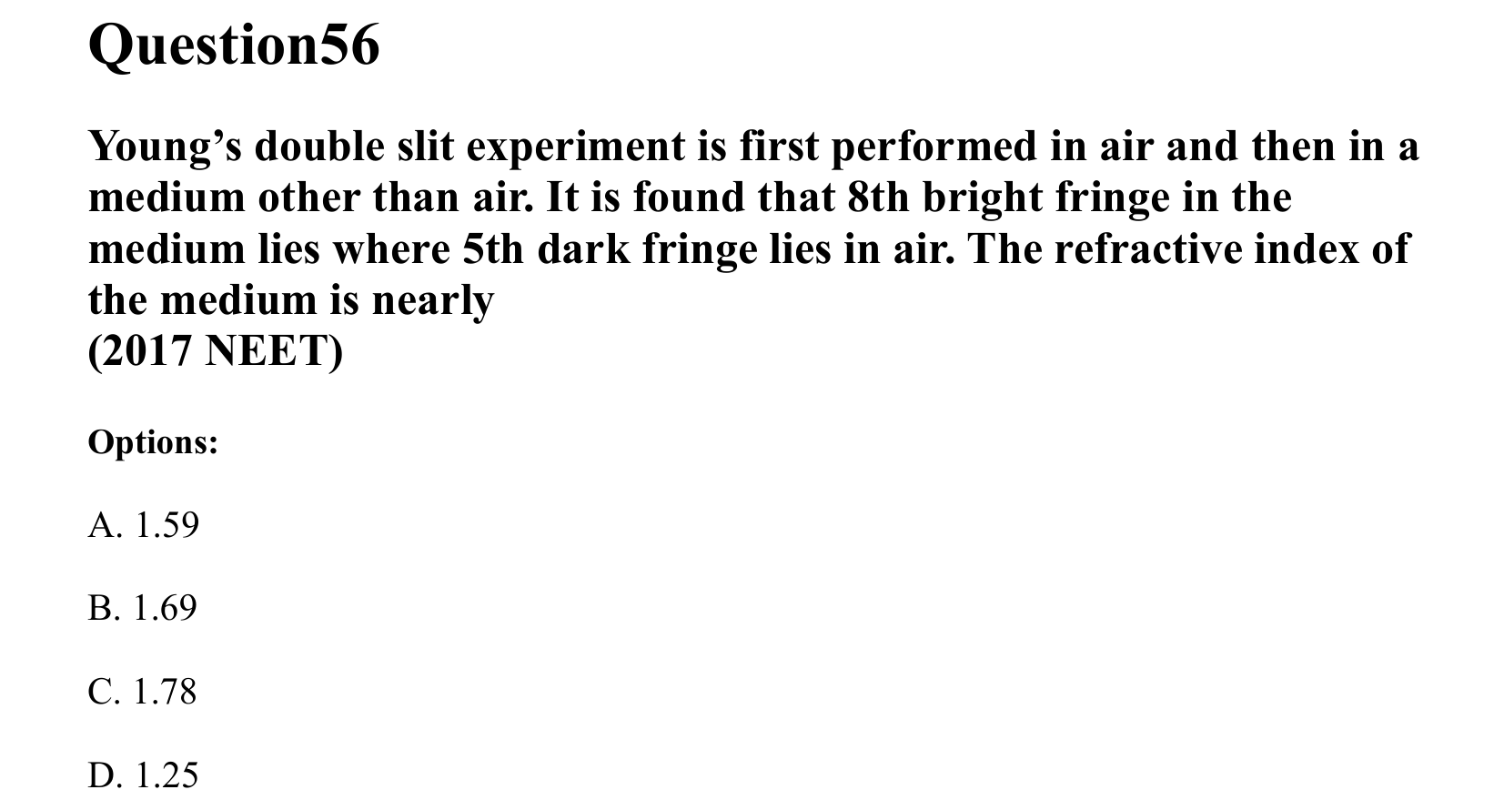 Ray Optics and Wave Optics question 56