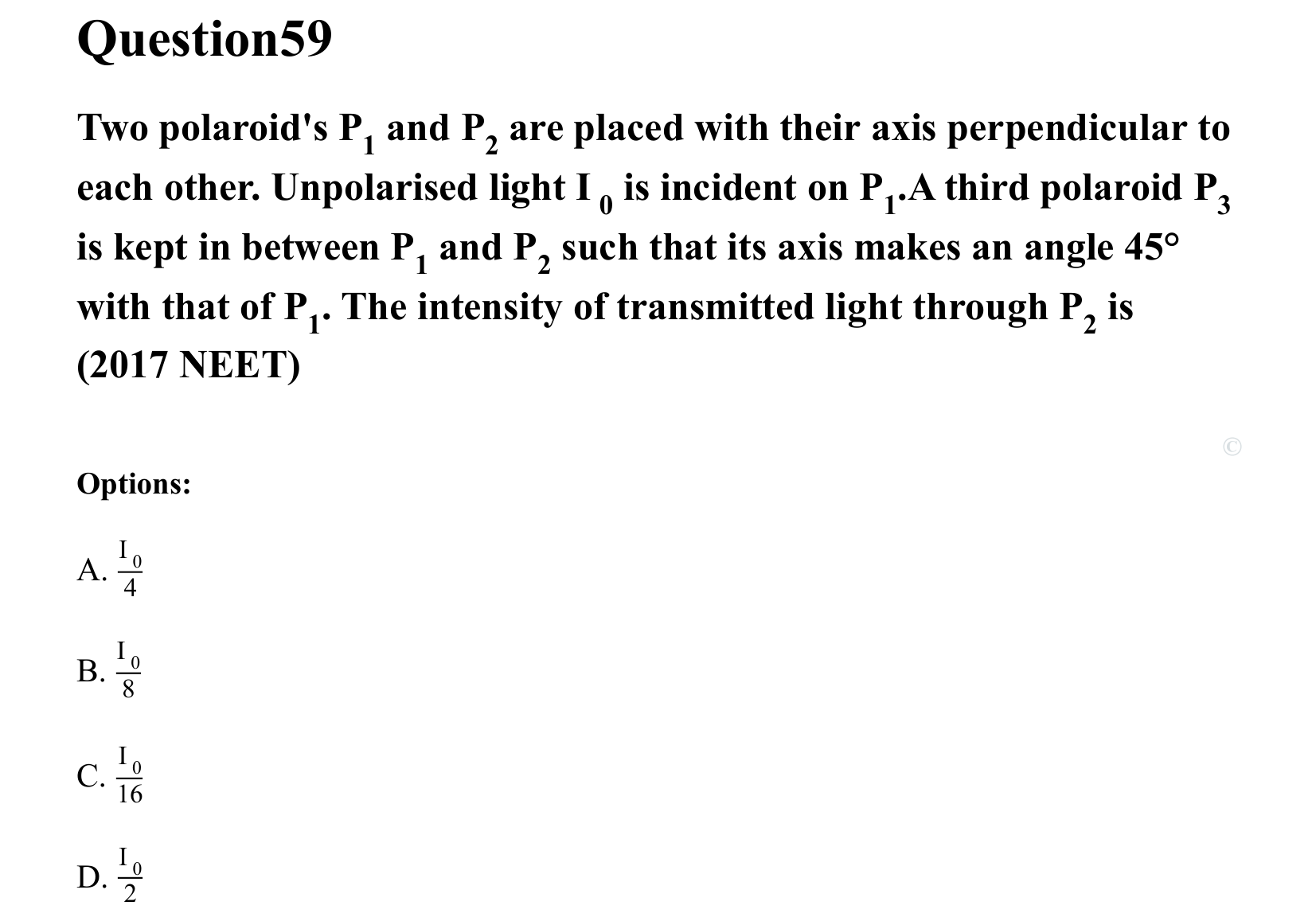 Ray Optics and Wave Optics question 59