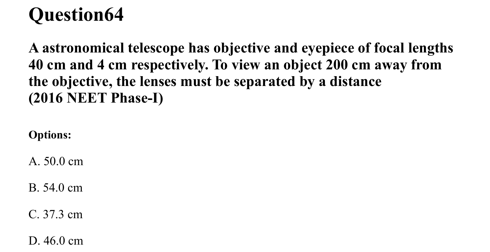 Ray Optics and Wave Optics question 64
