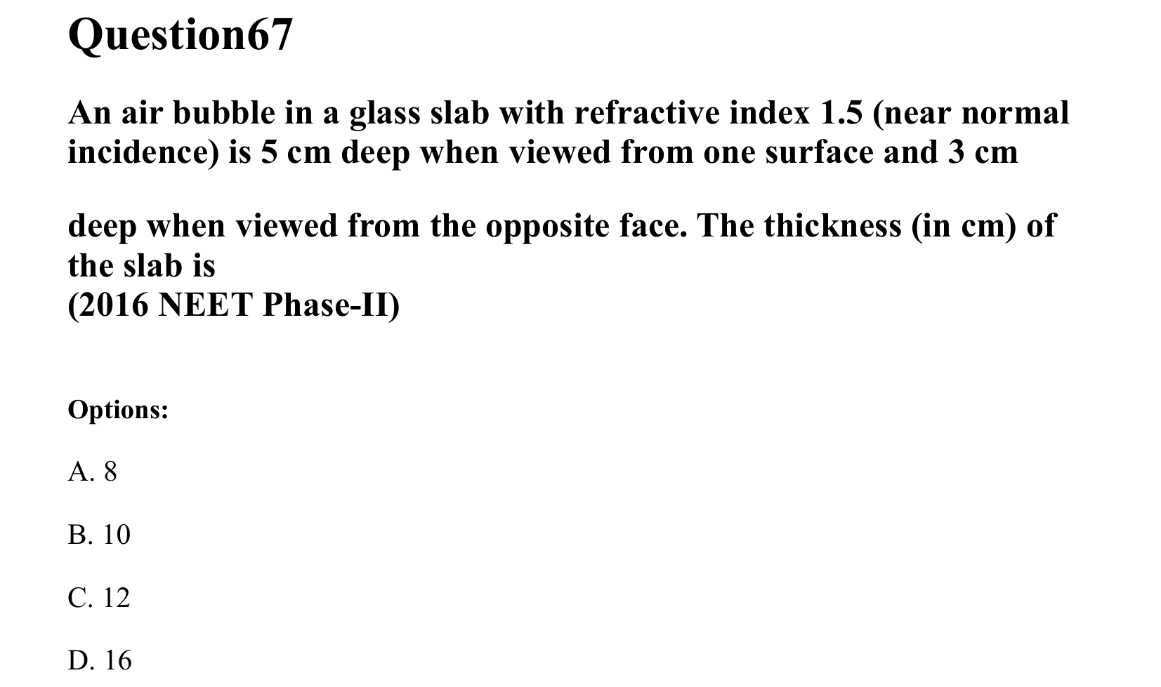 Ray Optics and Wave Optics question 67