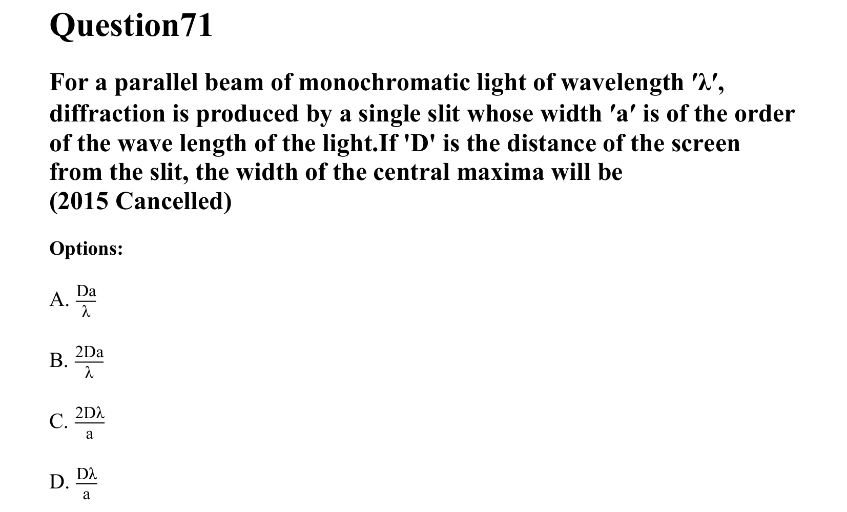 Ray Optics and Wave Optics question 71