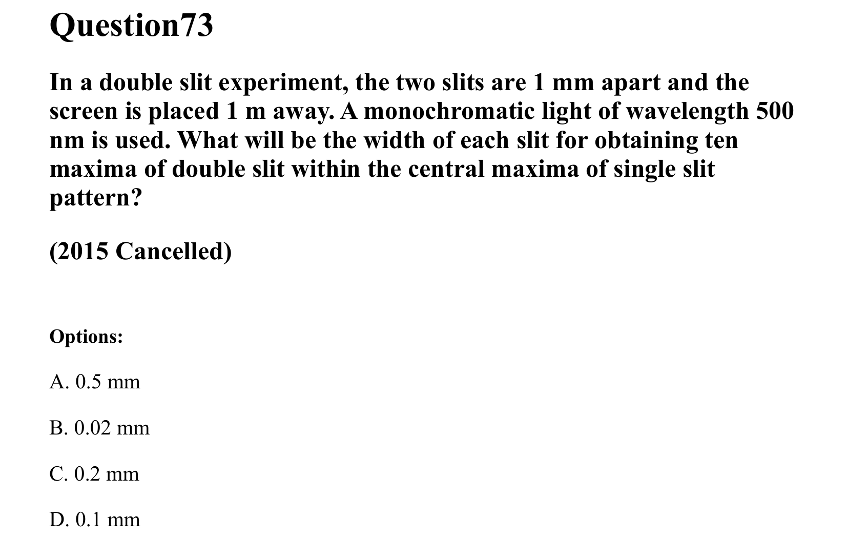 Ray Optics and Wave Optics question 73
