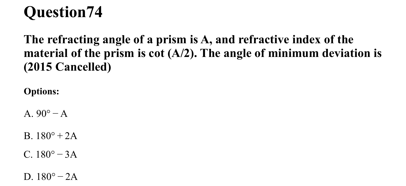 Ray Optics and Wave Optics question 74