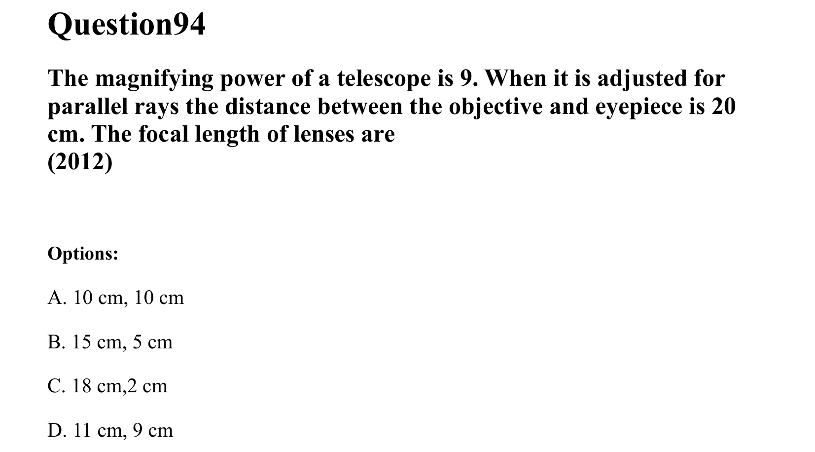 Ray Optics and Wave Optics question 94