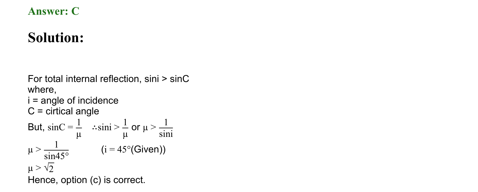 Ray Optics and Wave Optics solution 101