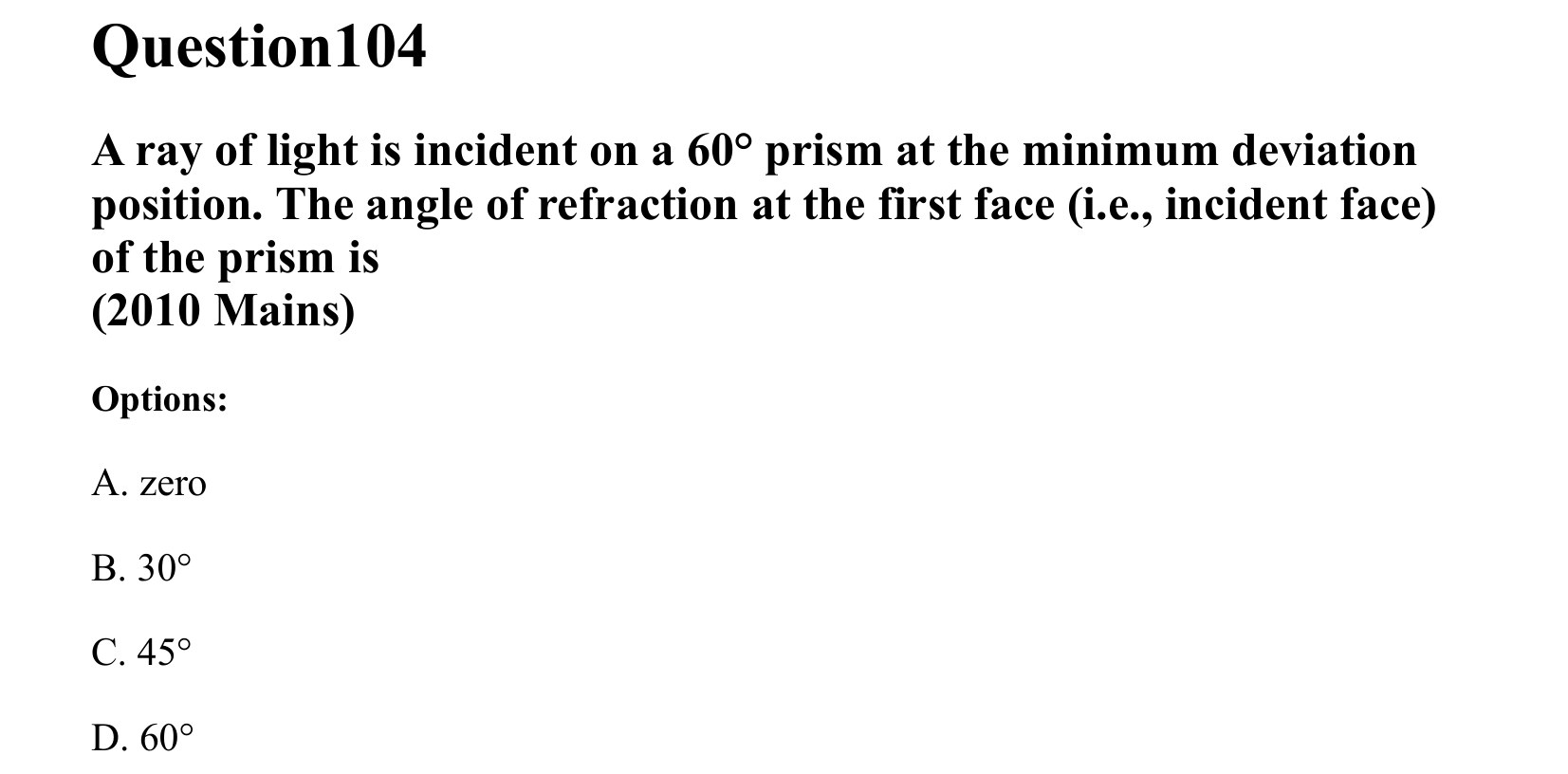 Ray Optics and Wave Optics question 104