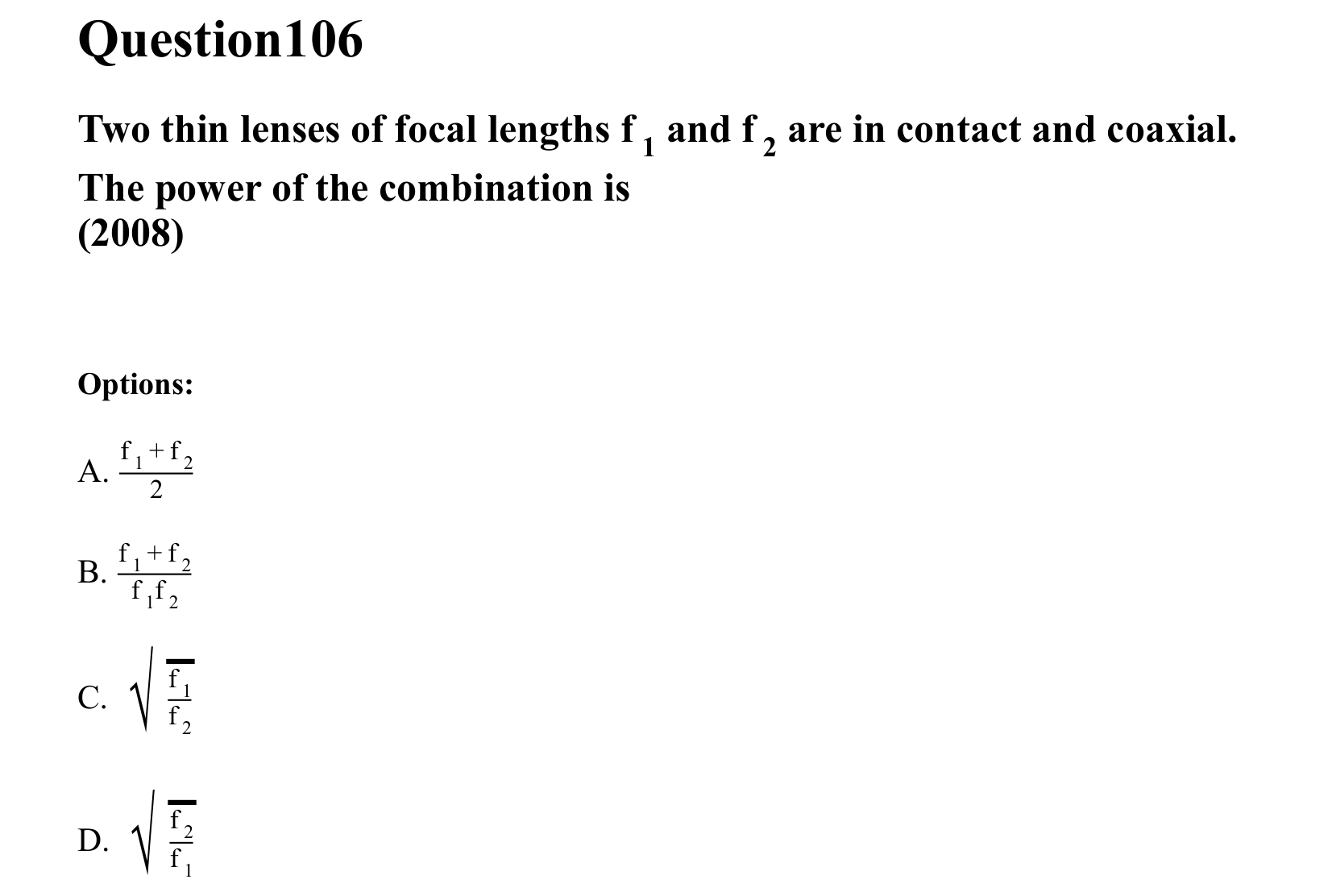 Ray Optics and Wave Optics question 106