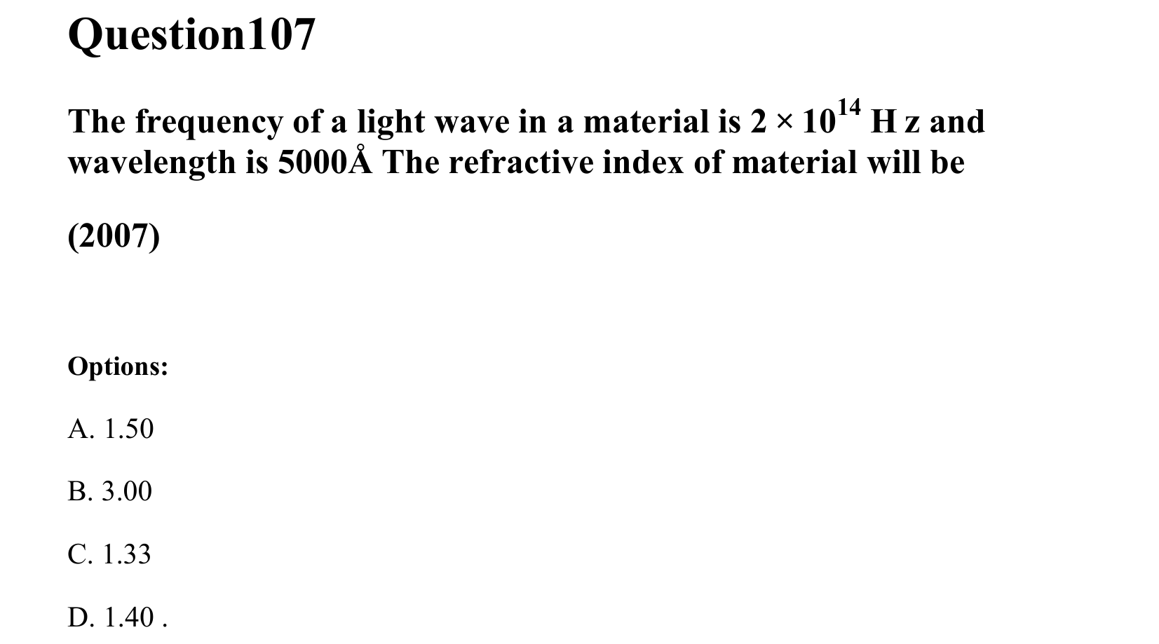 Ray Optics and Wave Optics question 107