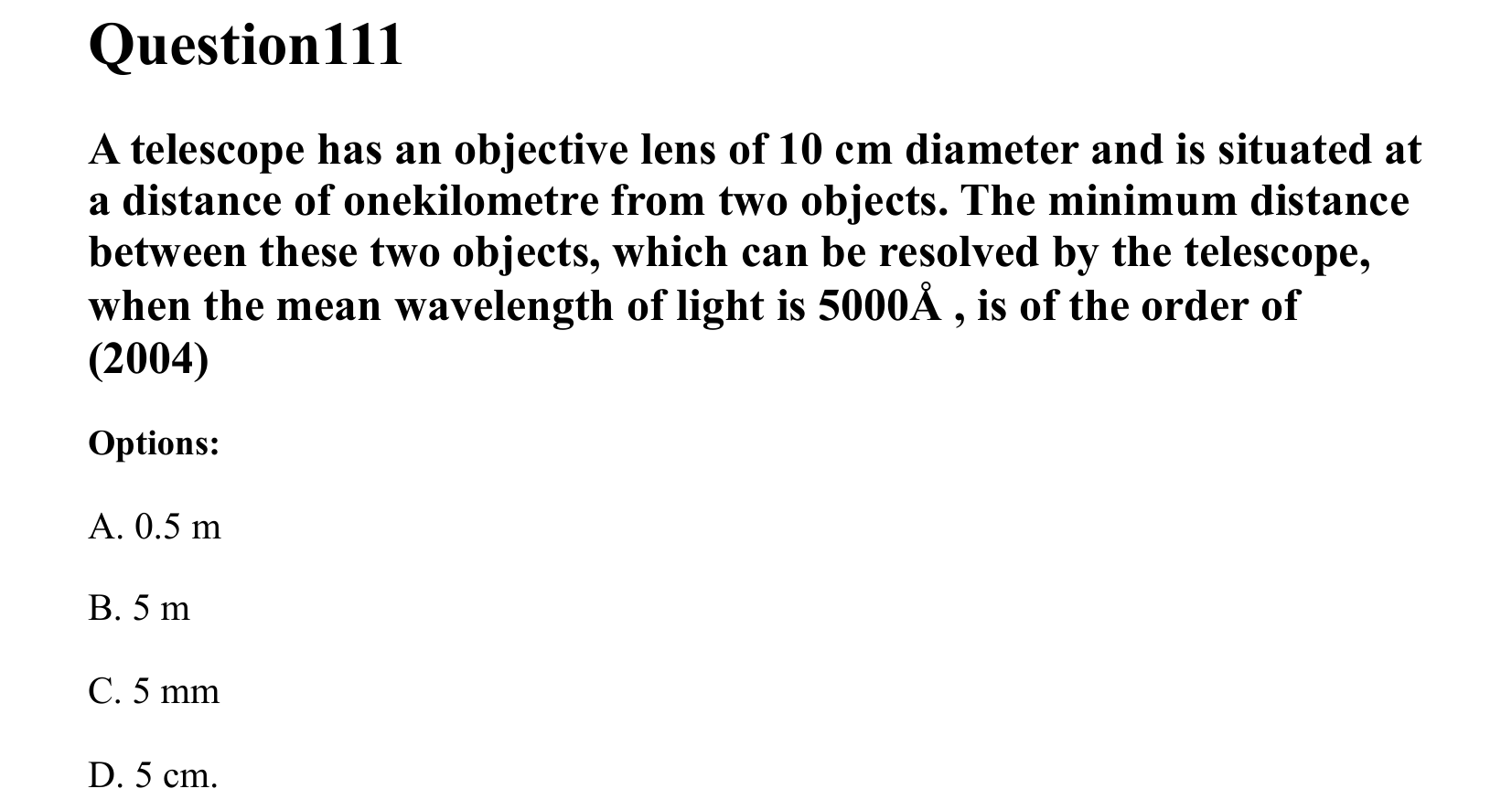 Ray Optics and Wave Optics question 111