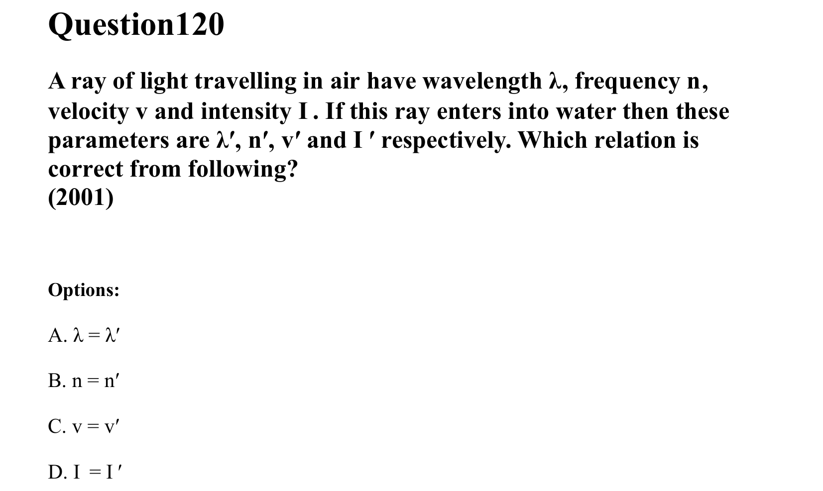 Ray Optics and Wave Optics question 120