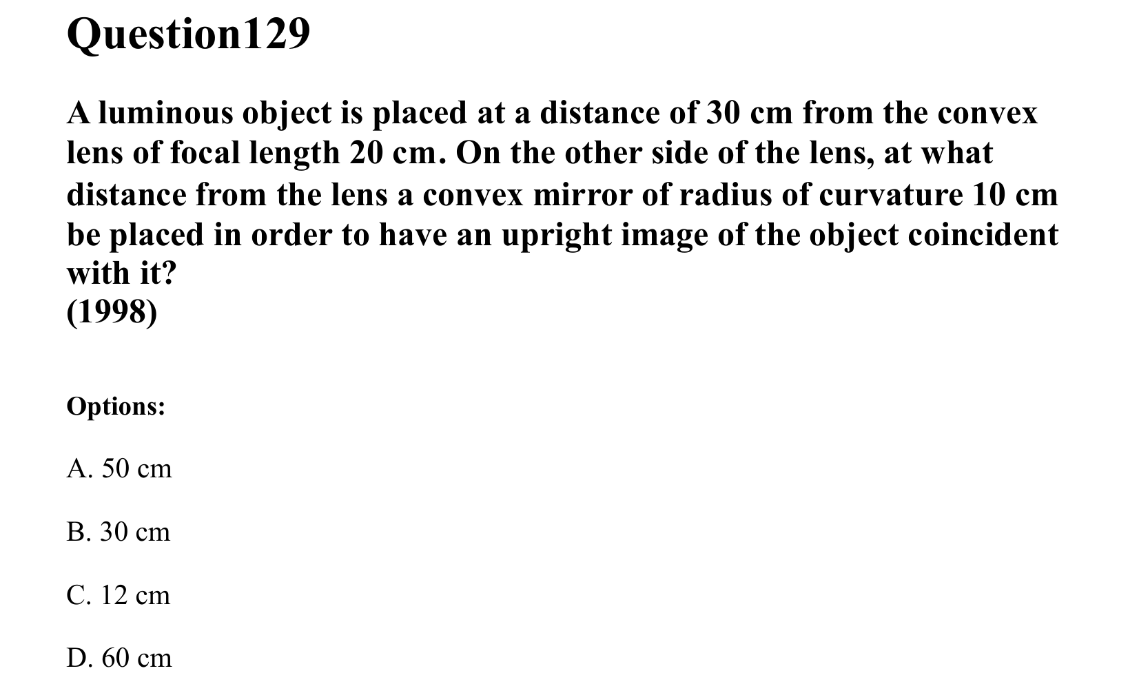 Ray Optics and Wave Optics question 129