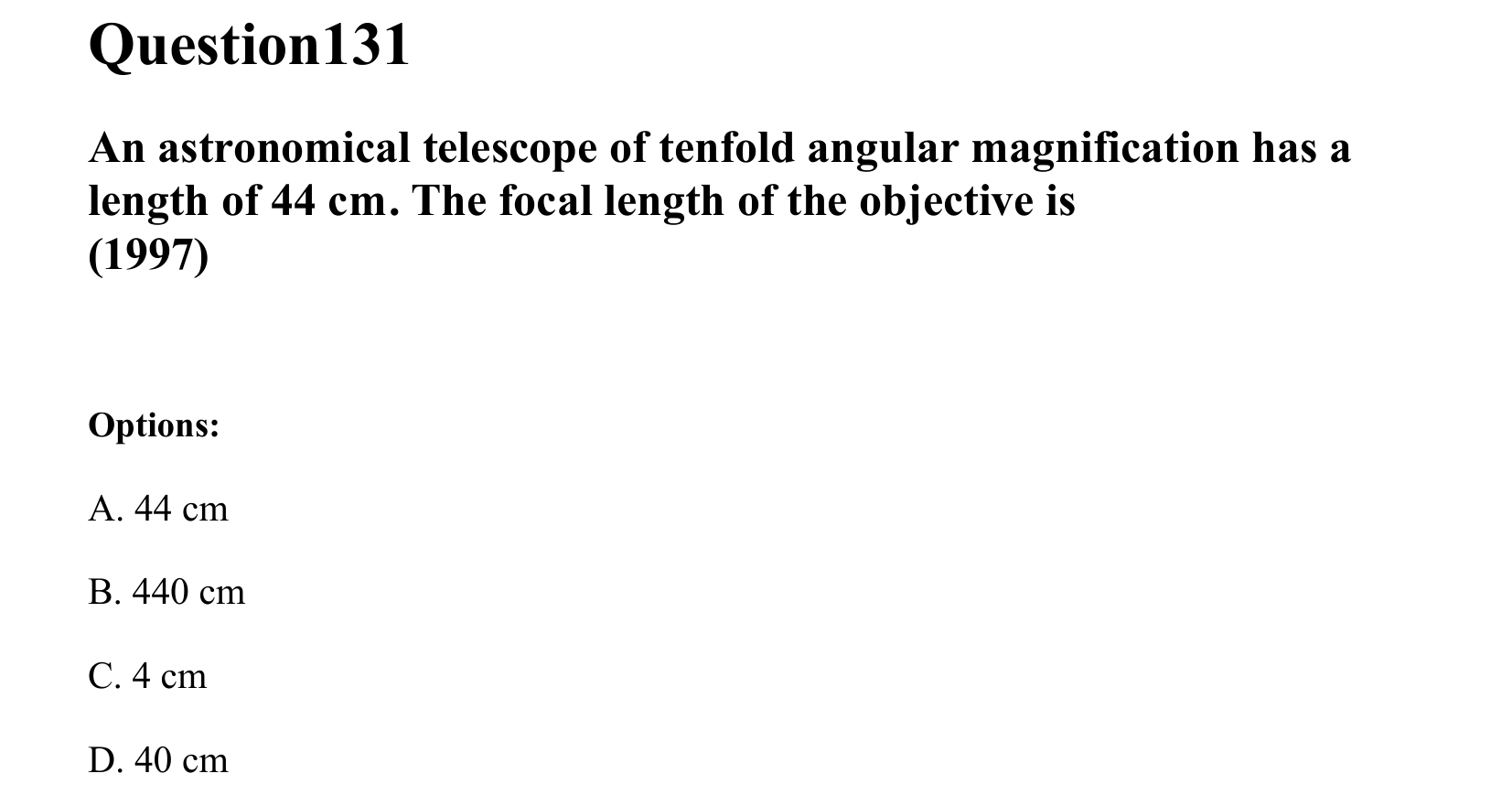 Ray Optics and Wave Optics question 131