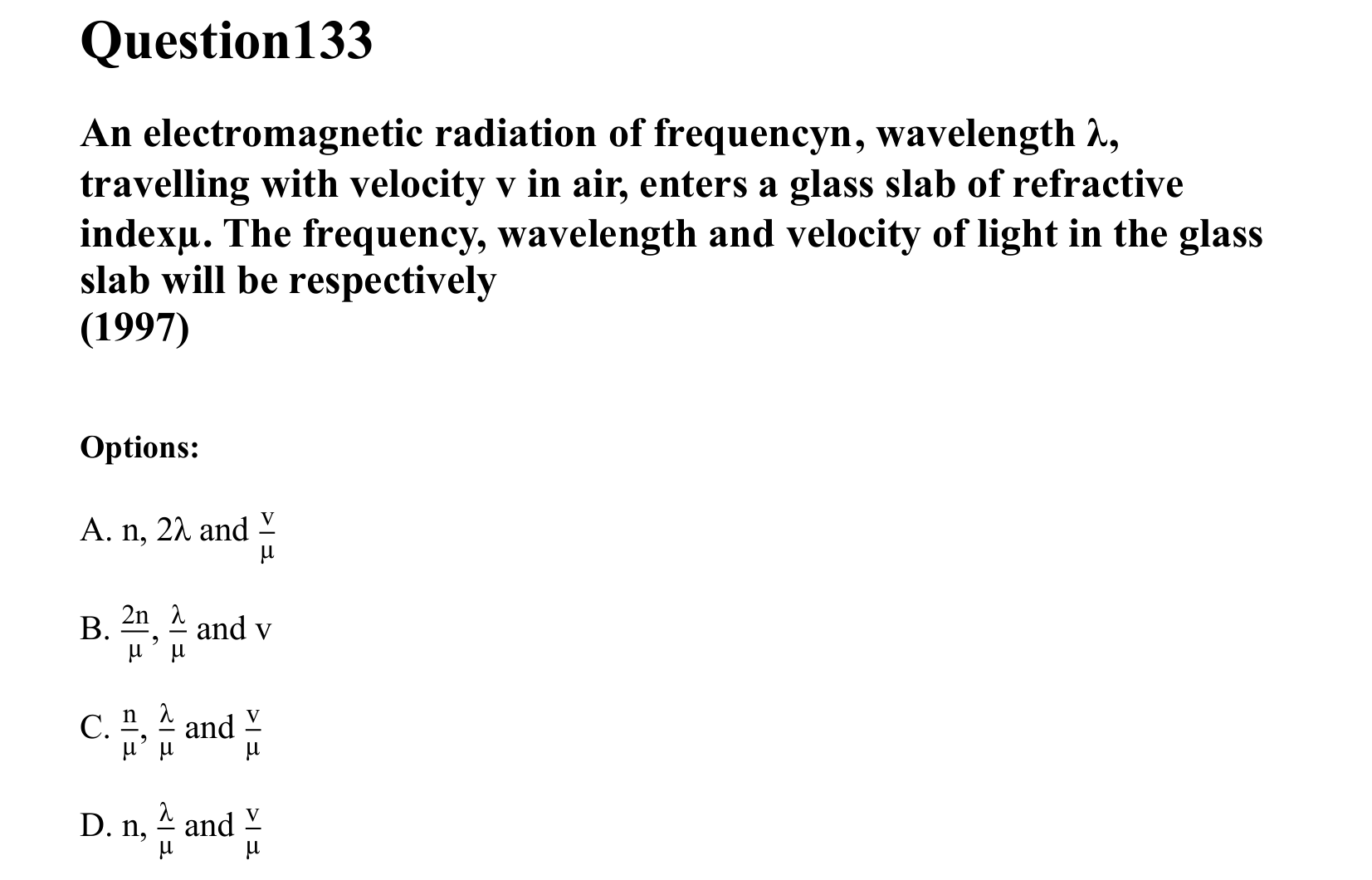 Ray Optics and Wave Optics question 133
